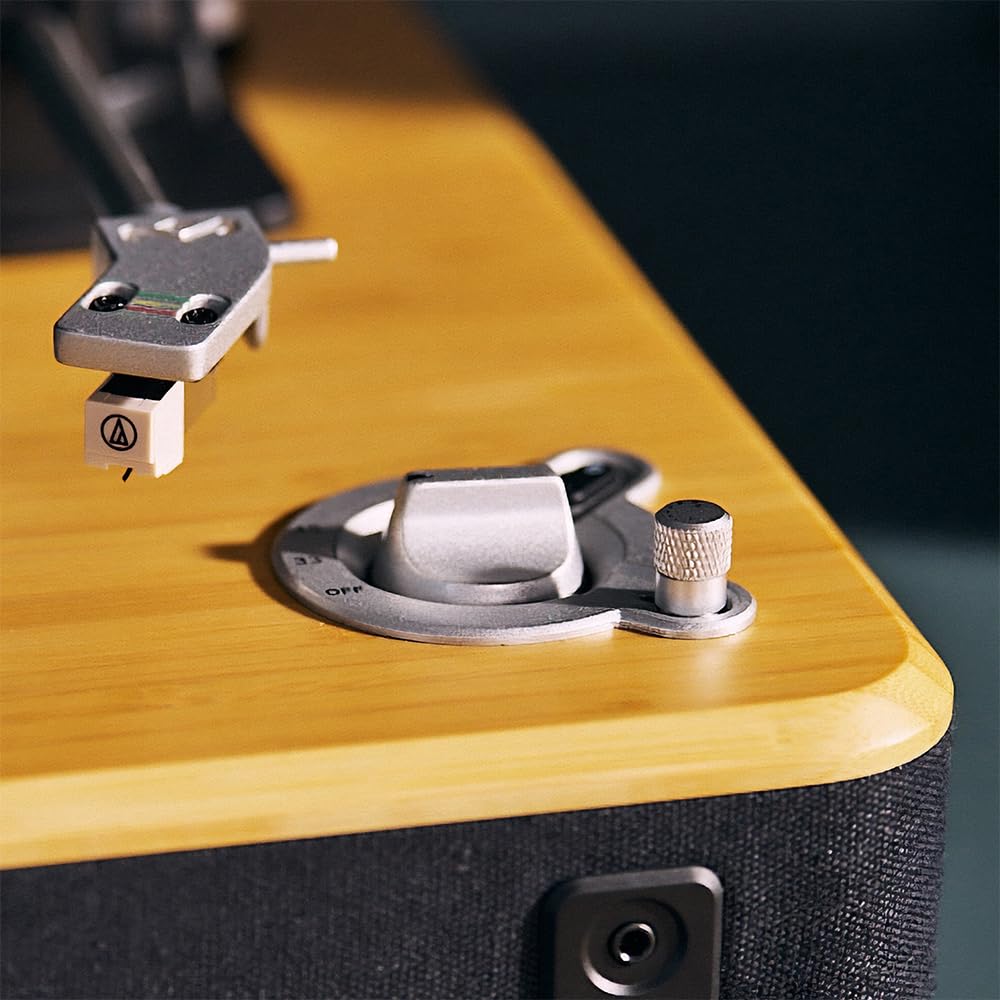House of Marley Stir It Up Wireless 2 Bluetooth-Plattenspieler - Bambus | Vinyl Player, 33/45 U/Min, nachhaltig gefertigter Schallplattenspieler, Audio-Technica Tonabnehmer & integr. Vorverstärker