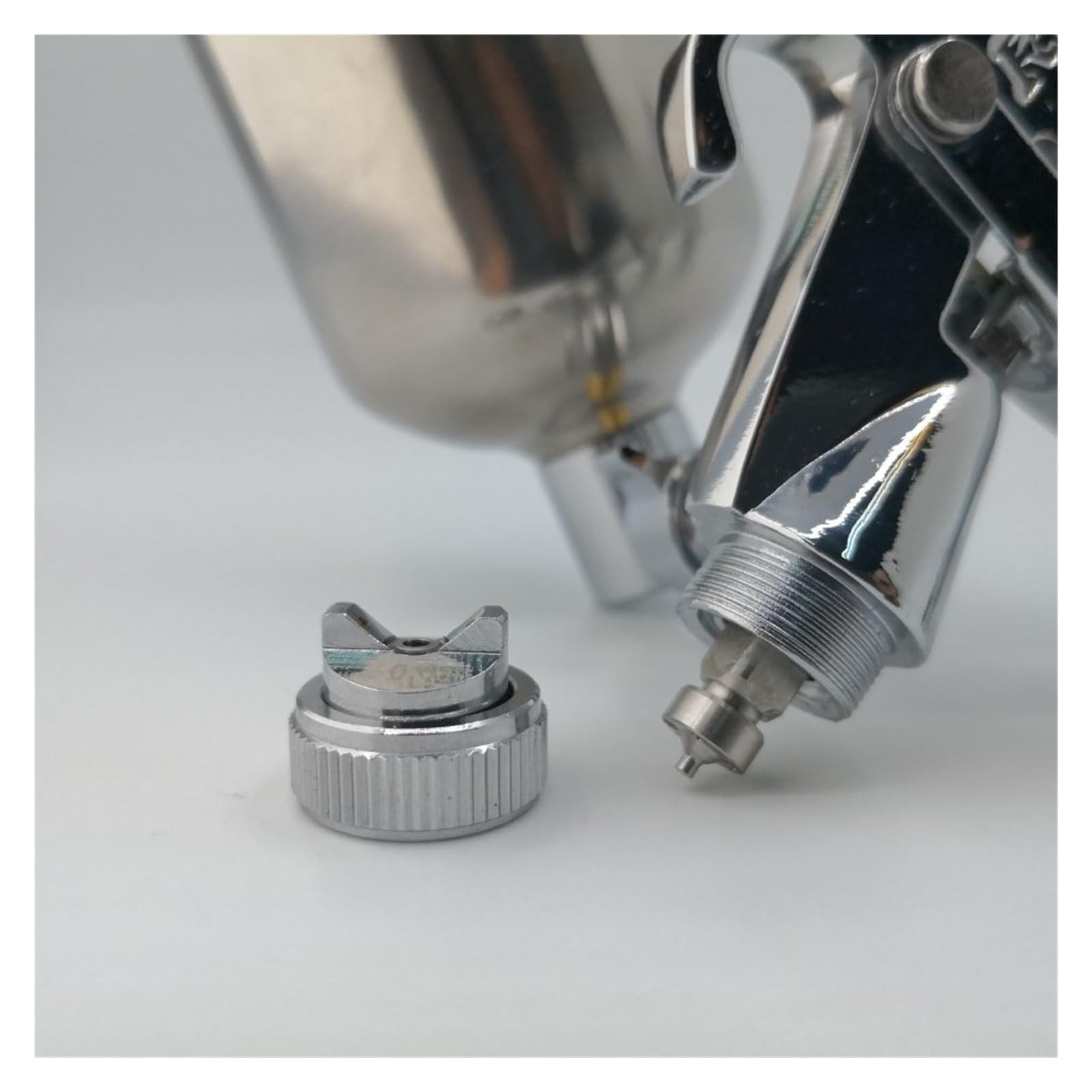 Pulverizador de Pintura, Pistola pulverizadora de aire 0,6 mm, olla acero inoxidable, mini pistola 200 ml
