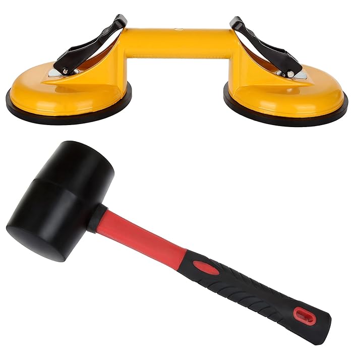 Buy FVIEXE Floor Gap Fixer Tool for Laminate Floor Gap Repair Include Suction Cup and Mallet for