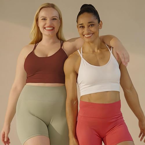 Miniatura 2 de Evercute Cross Back Sport Bras Padded Strappy Criss Cross Cropped Bras for Yoga Workout Fitness Low Impact