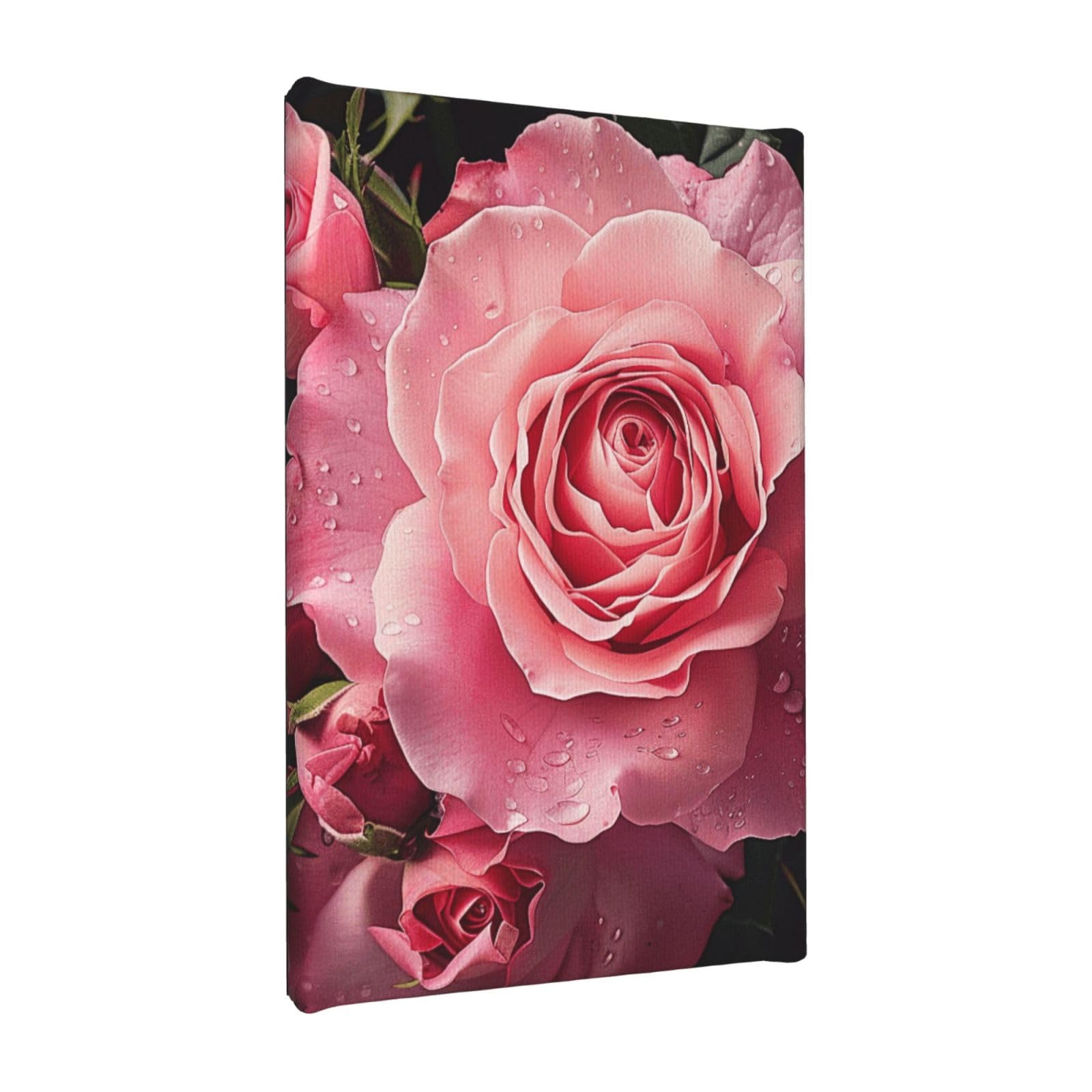 YKLJG Rose Printed Wall Art Canvas Painting 20x30 CM Wooden Framed Picture Painting Artwork Prints for Bedroom Kitchen Home Office Decor