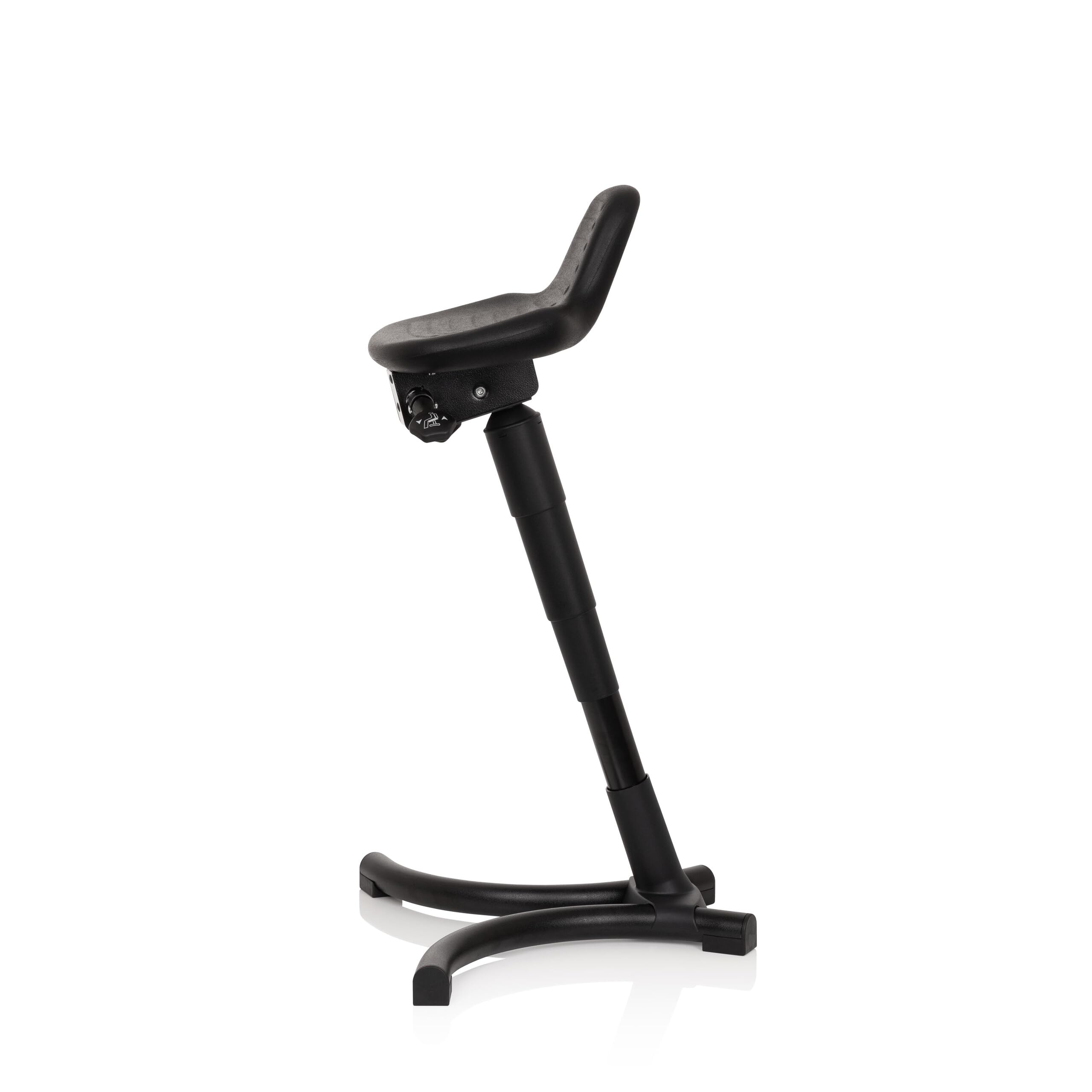 hjh OFFICE 830026 Stehhilfe TOP Work 34 Hartschaum Arbeitshocker ergonomisch mit Rückenstütze, Höhe & Neigung verstellbar