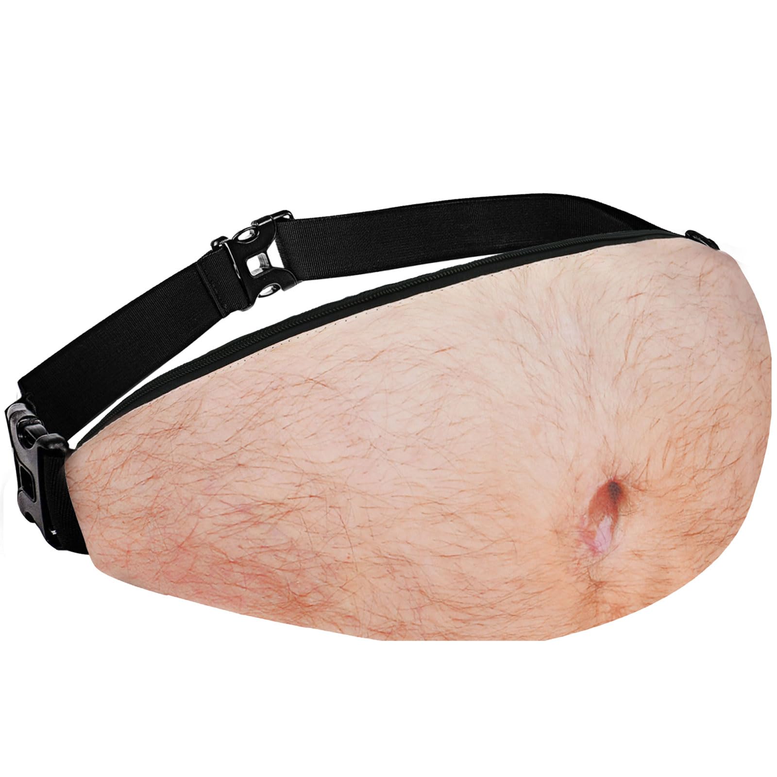 White Elephant Gifts for Adults,Christmas Gifts for Dad Husband Boyfriend Unisex 3D Beer Belly Bag, Funny Gag Gifts Waterproof Sport Pack for Birthday Valentine's Day Father's Day, Black, Beer belly