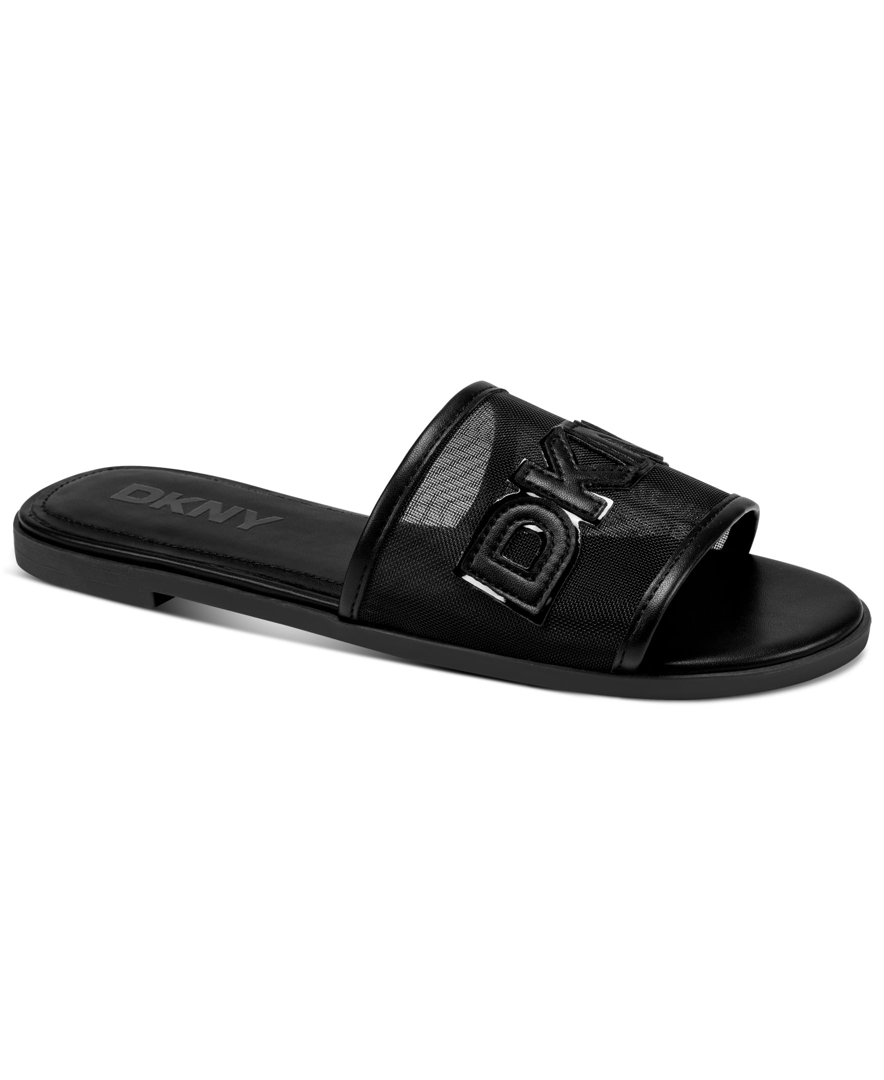 DKNY Women's Wren-Flat Slide 5mm Slide Sandals, Black, 35 EU