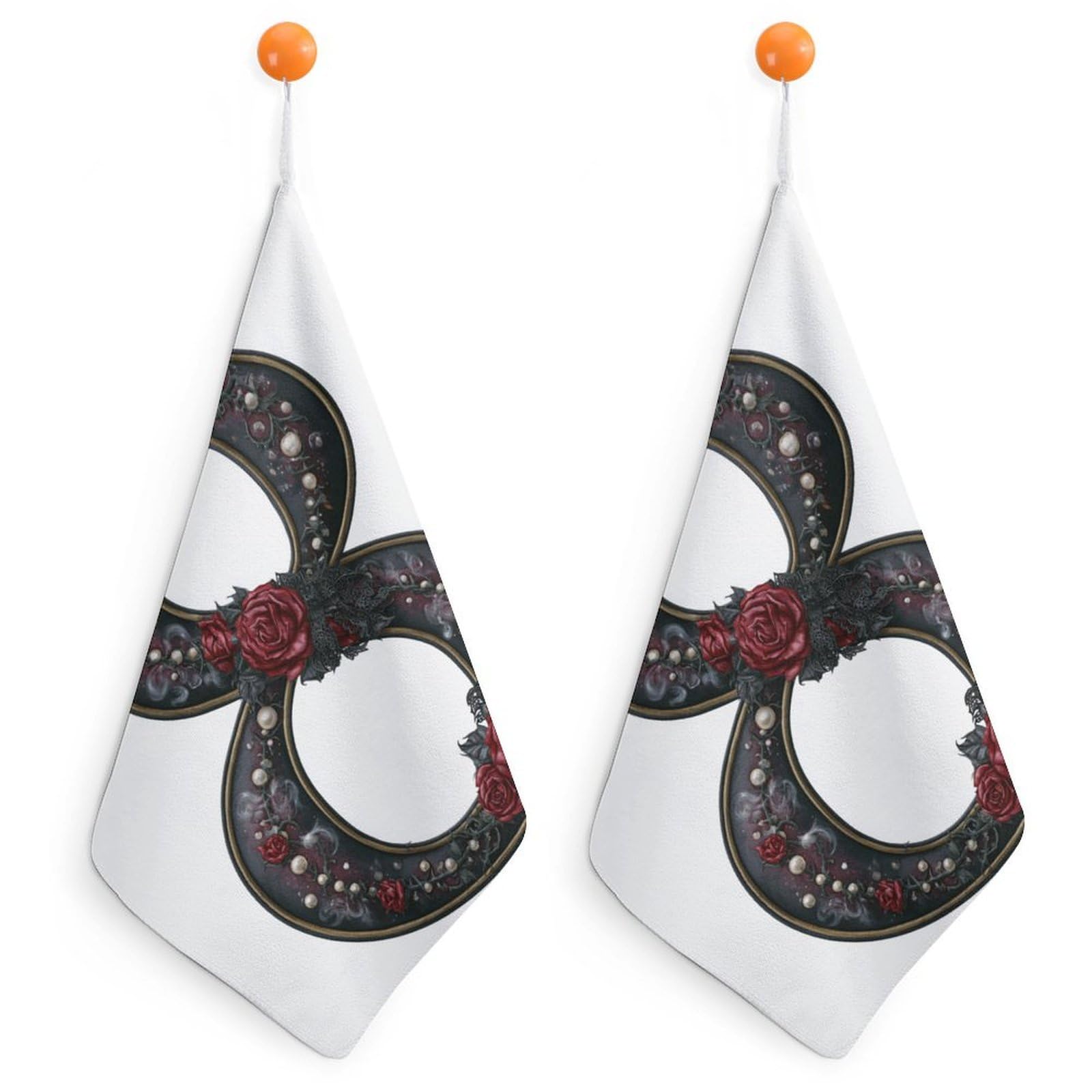 Jubonexis Watercolor Number 8 in Gothic Romance Small Hand Towel with Hanging Loop 2 PCS Absorbent Soft Wash Cloth for Kitchen Bathroom
