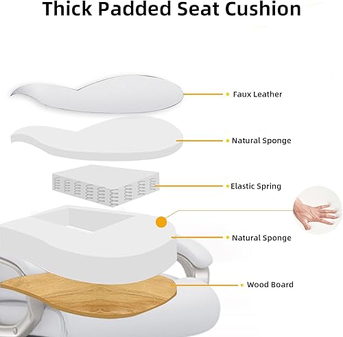 Miniatura 8 de MUZII Silla de oficina cómoda ejecutiva de cuero de 400 libras, silla de escritorio grande y alta, silla de oficina resistente con brazos, sillas