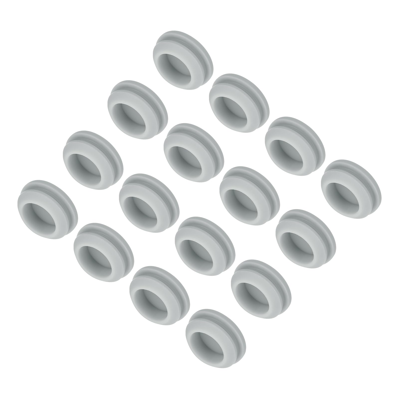 MECCANIXITY 16pcs Silicone Snap in Locking Hole Plugs,16mm/0.6 Inch Mounting Diameter Narrow Groove Width 2mm Panel Seal Cover Round for Kitchen Bulkheads Waterproof Sealing Plugs Grey