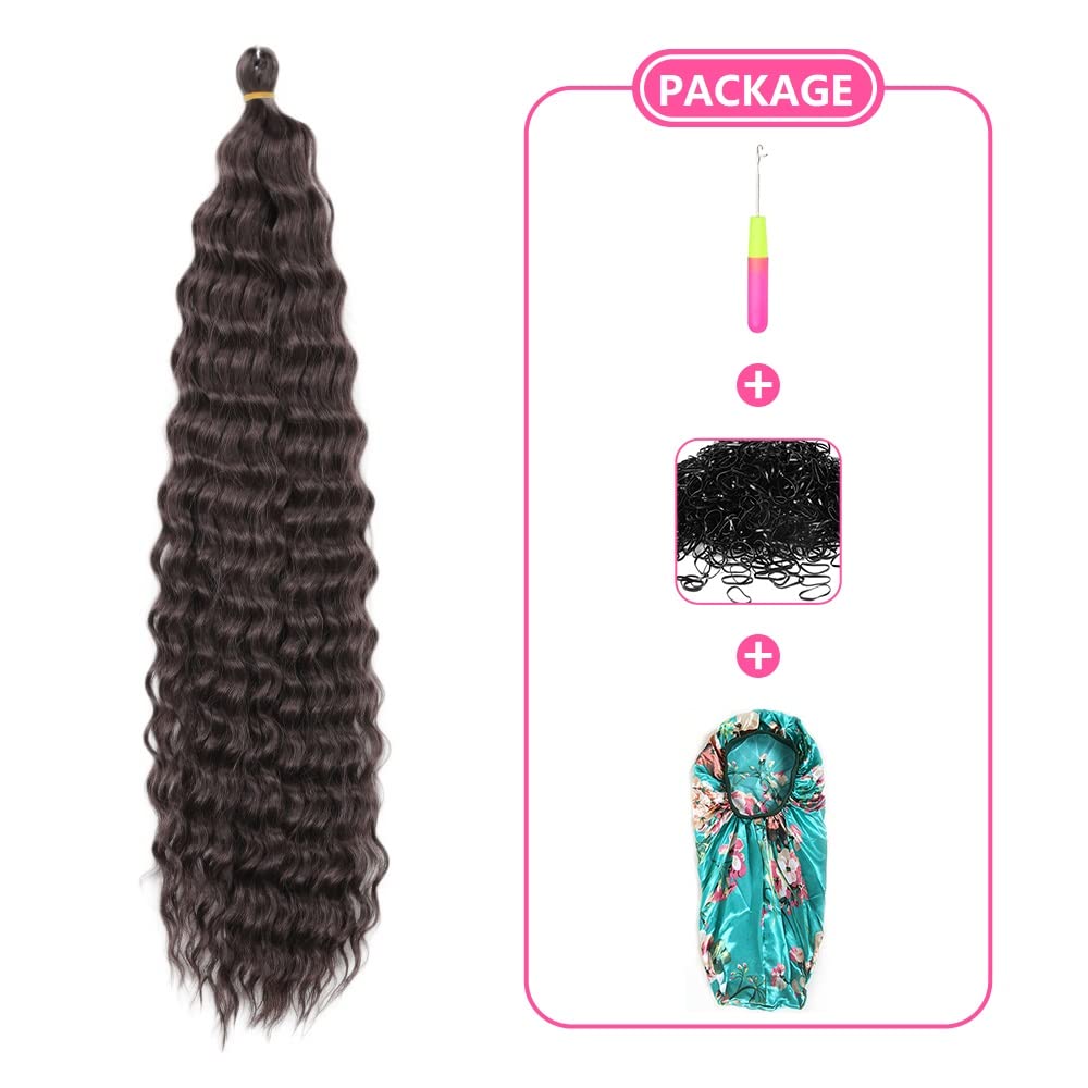 22 Inch 3 Pakiety Głębokie Twist Crochet Włosy Ocean Wave Kręcone Czeskie Crochet Braids Głębokie Fale Włosy Syntetyczne Przedłużenia Włosów dla Kobiet Dziewczyn