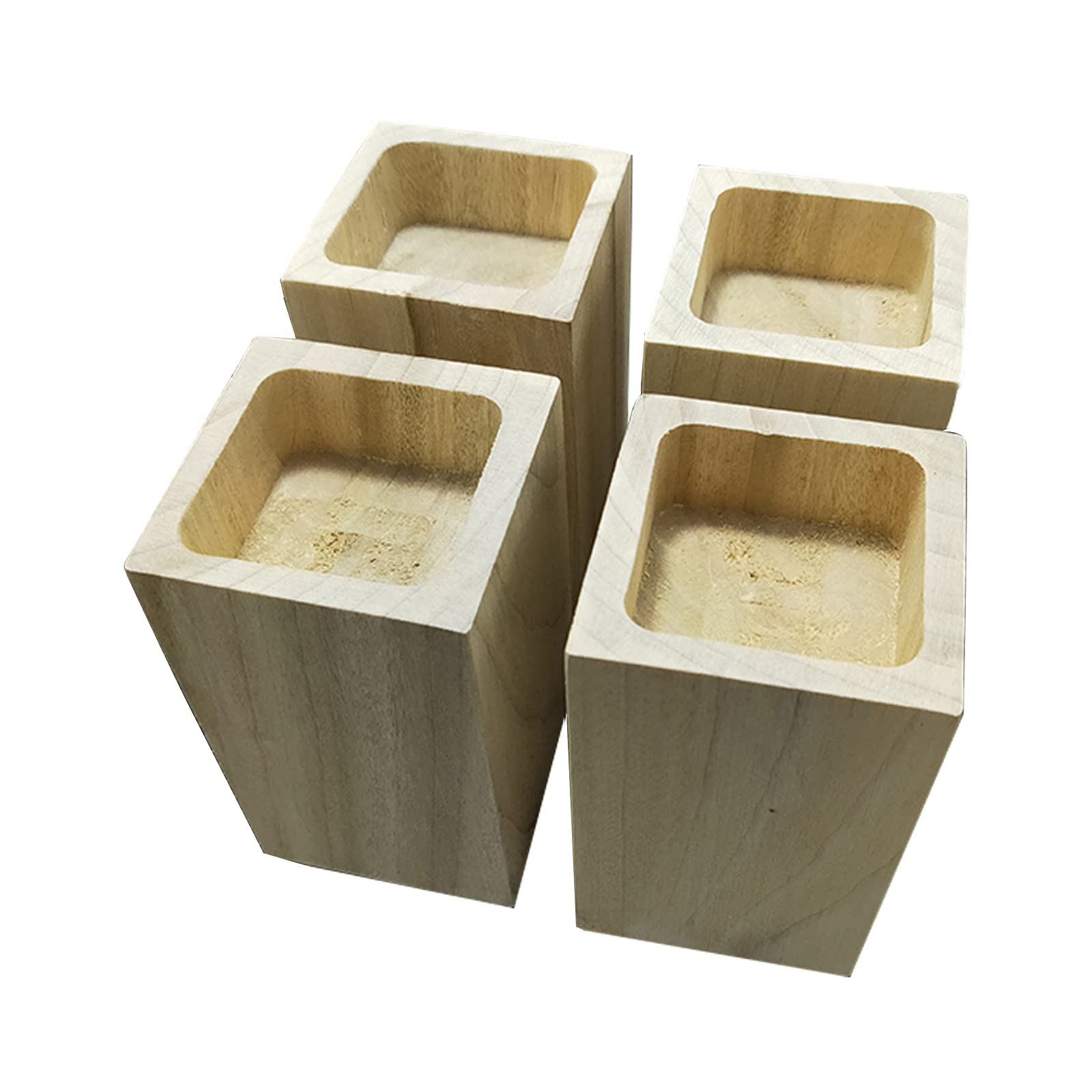 4 Piedini Per Mobili,Gambe per Mobili in Legno di Pino,Gambe da Tavolo Scanalate,Piedino di Appoggio,Gambe Dell'armadio,Capacità di Carico Fino a 800KG,per Divano,Armadio (6x6x10cm/2.36x2.36x3.9in)