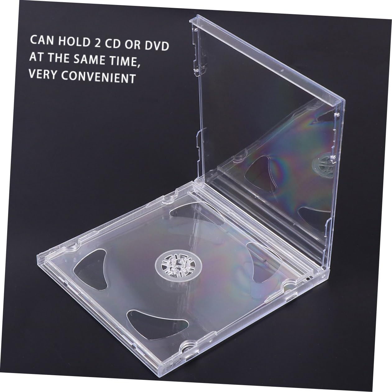 Scatola CD Trasparente Rigida in Plastica 25 Pezzi Doppia | Contiene 2 Dischi, Formato Compatto e Portatile, per Casa e Video Nuziali
