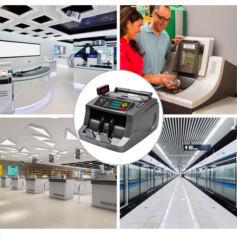 Mediawave Store - Macchina Conta Banconote Automatico, Multi Valuta, Rivelatore di Banconote False, Conteggio da 800 a 1200 Banconote al minuto, Conta Denaro con Display