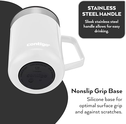 Miniatura 5 de Contigo Streeterville - Taza térmica de café aislada con mango de acero inoxidable, 14.2 fl oz
