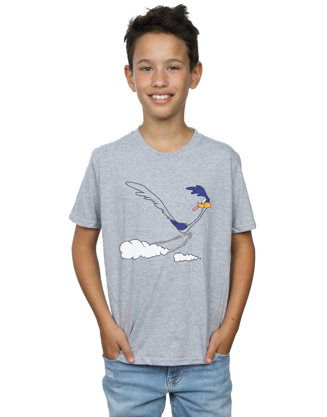 Absolute Cult Boys Sport Grey Looney Tunes Road Runner Running T-Shirt 5-6 Years