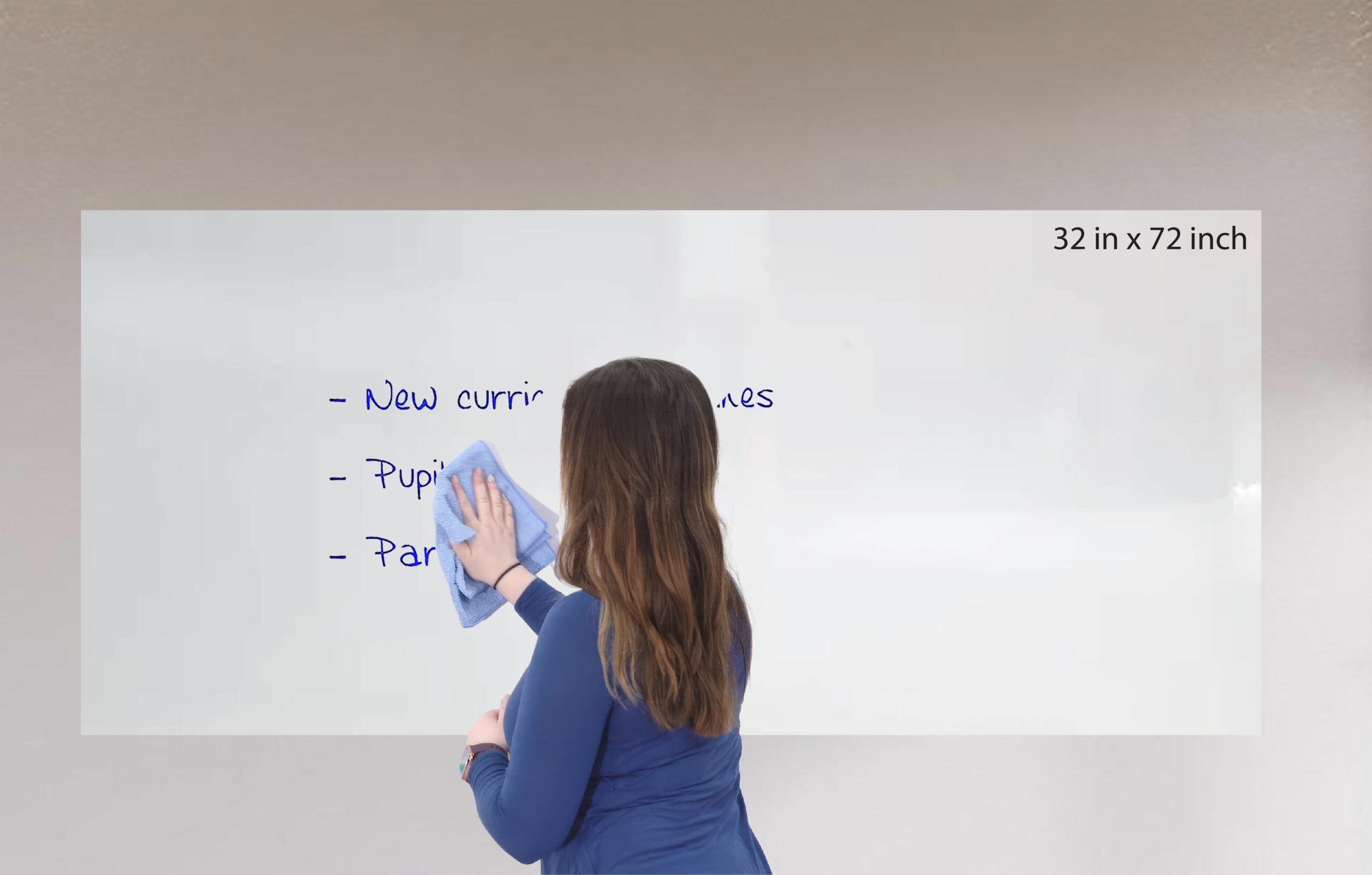 WallDesign Vinyl Large Whiteboard Roll - 32X6Ft Clear Smooth Writing Film - For Office, Classroom, Home - Enhance Productivity, Work & Learning
