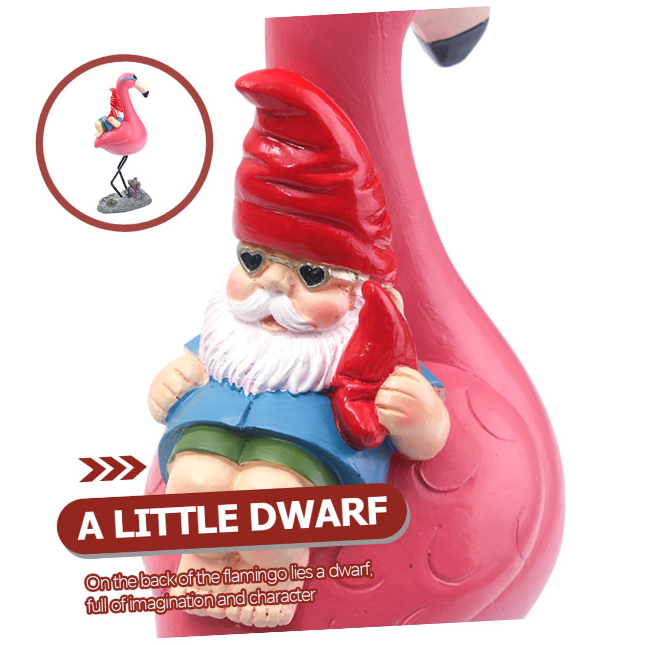 Statuette GNOME Flamant en Résine pour Jardin et Patio