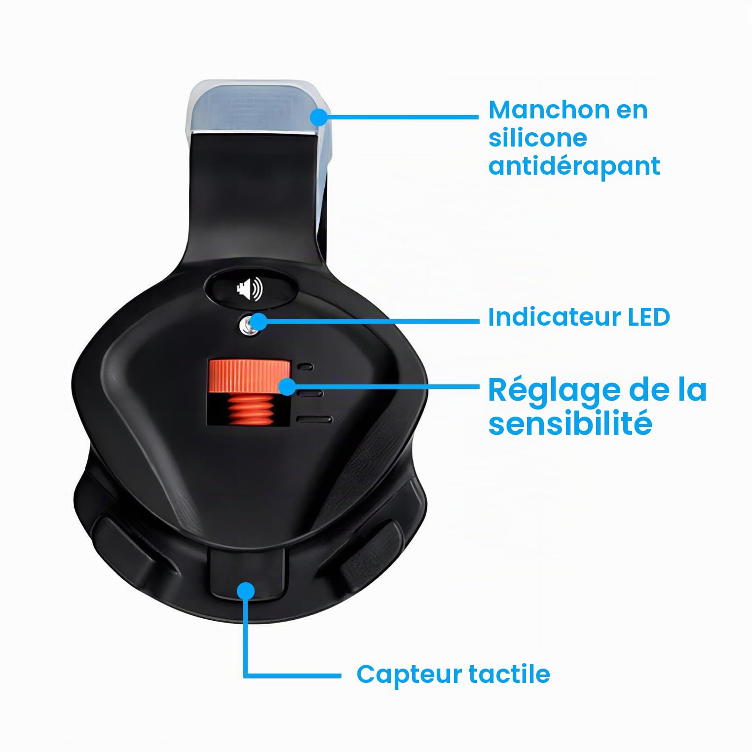 Mengshen Alarme avec indicateur de piqûre de pêche, alerte électronique avec son et lumière, sensibilité de volume, clip réglable sur canne à pêche