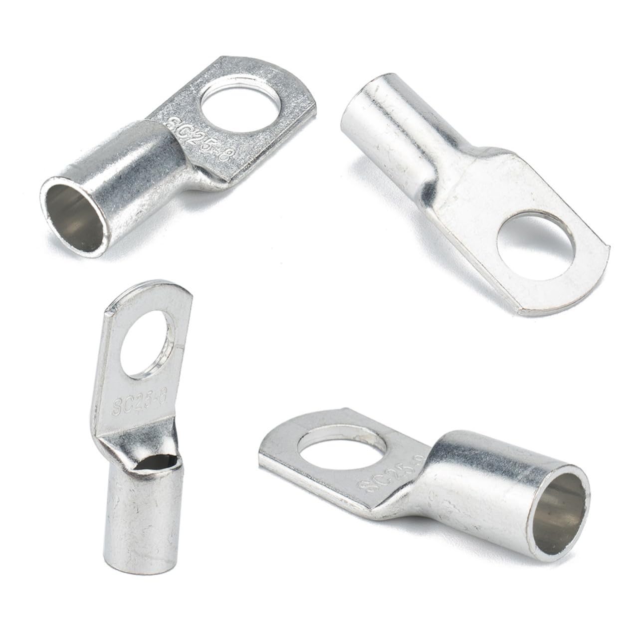 120 pezzi Kit 120 pezzi Terminali ad Anello in Rame Stagnato Morsetti Elettrici da Crimpare per Batterie e Cavi Connettori Tubo in Rame per Auto Barche e Impianti Domestici