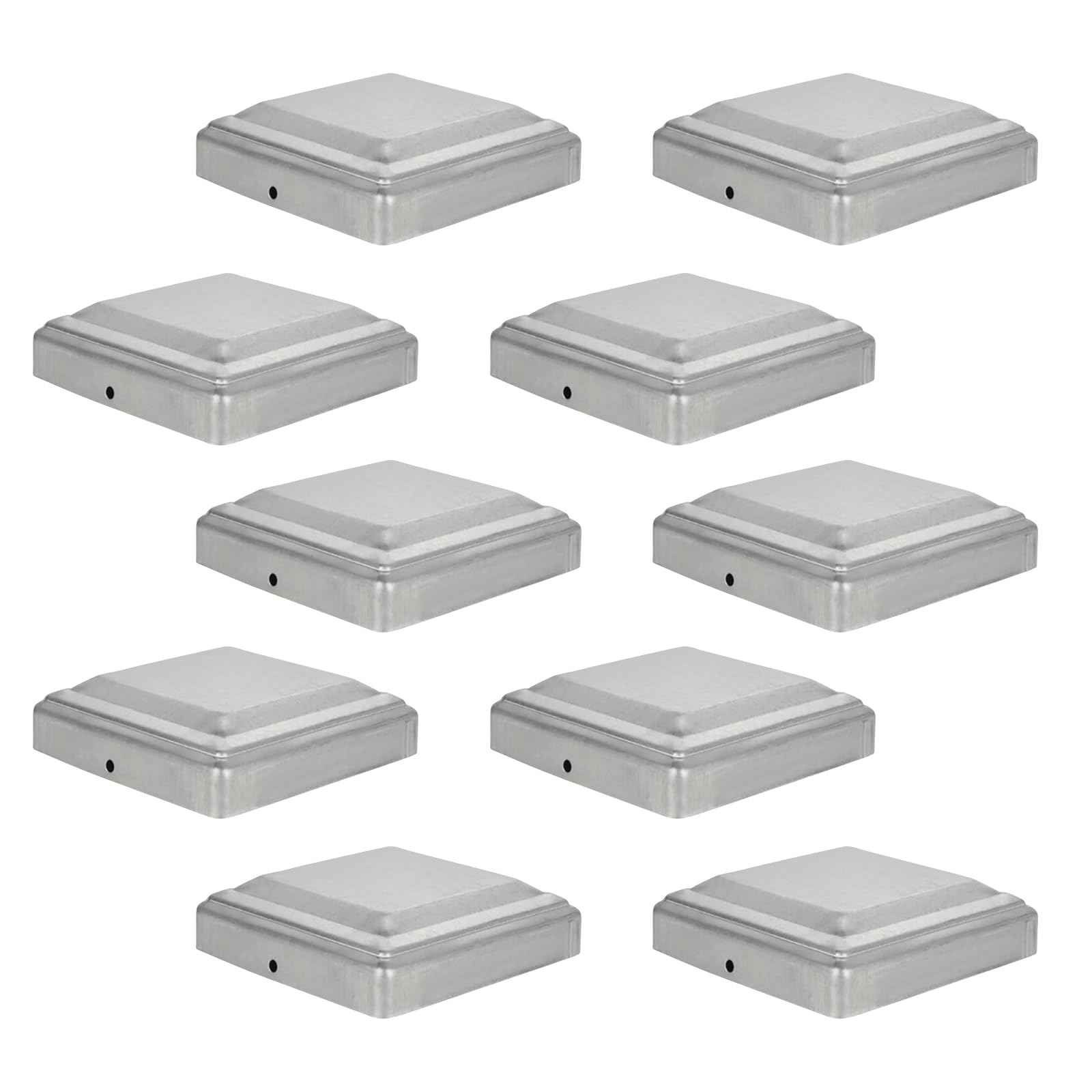 Aartner Fence Post Caps, 10 PCS Fence Toppers for 3x3" / 4x4" Posts, Metal Fence Post Tops, Weatherproof Post Base Cover, Metal Post Skirt for Garden Wooden Posts (10, 100 * 100mm(3.94 * 3.94inch))