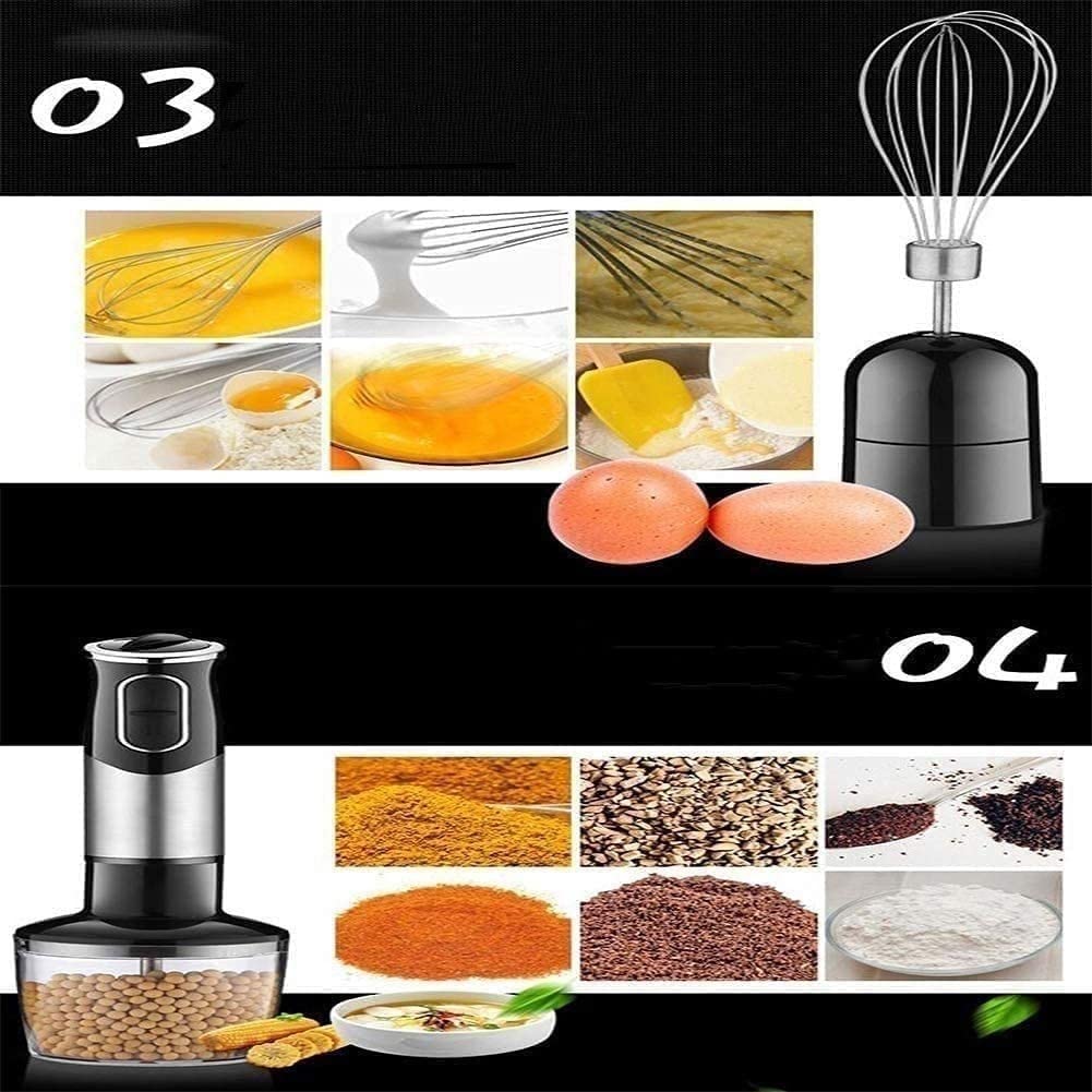 Blender ręczny ręczny, blender ręczny 4 w 1, blender ręczny ze stali nierdzewnej, bez BPA, narzędzie kuchenne, idealny do zup, koktajli, przecierów, jedzenia dla niemowląt