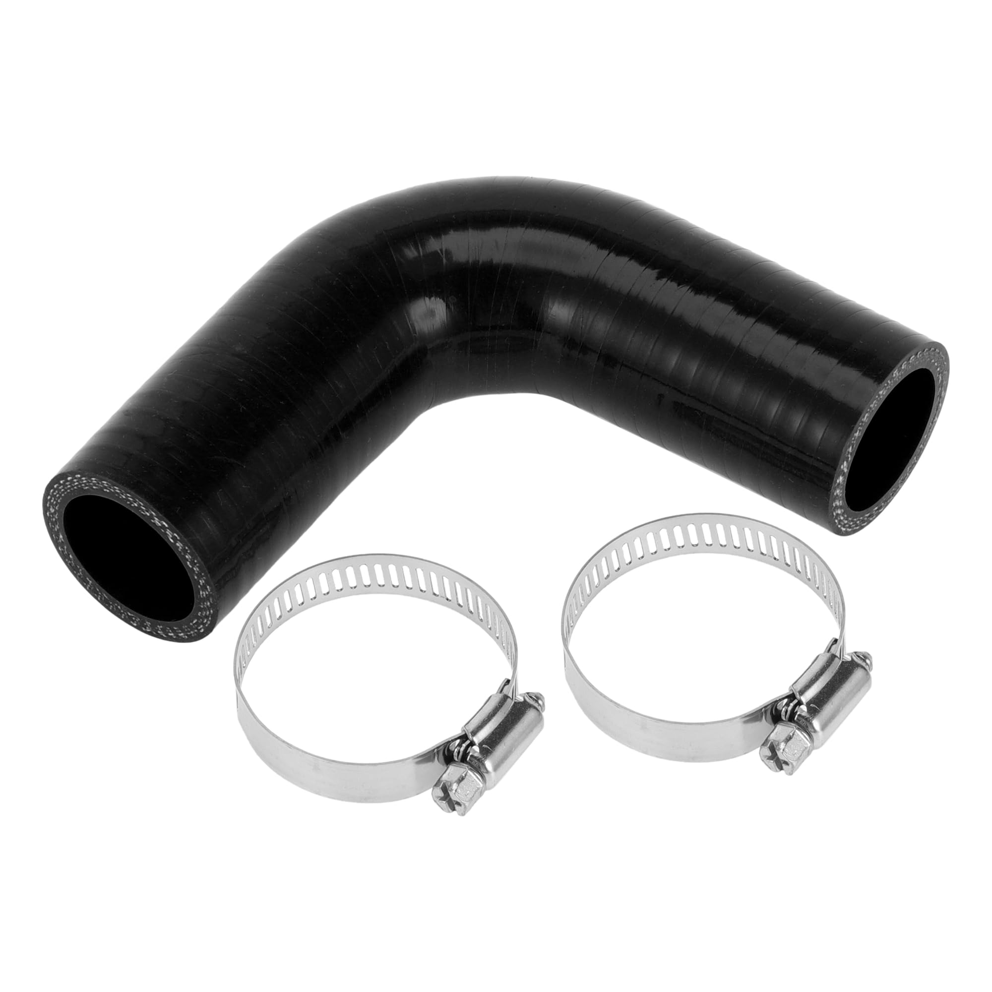 A ABSOPRO 1 Set 28mm/1.1" ID 90mm/3.54" Length 90 Degrees Black Car Silicone Hose with Clamps Coolant Hose Universal