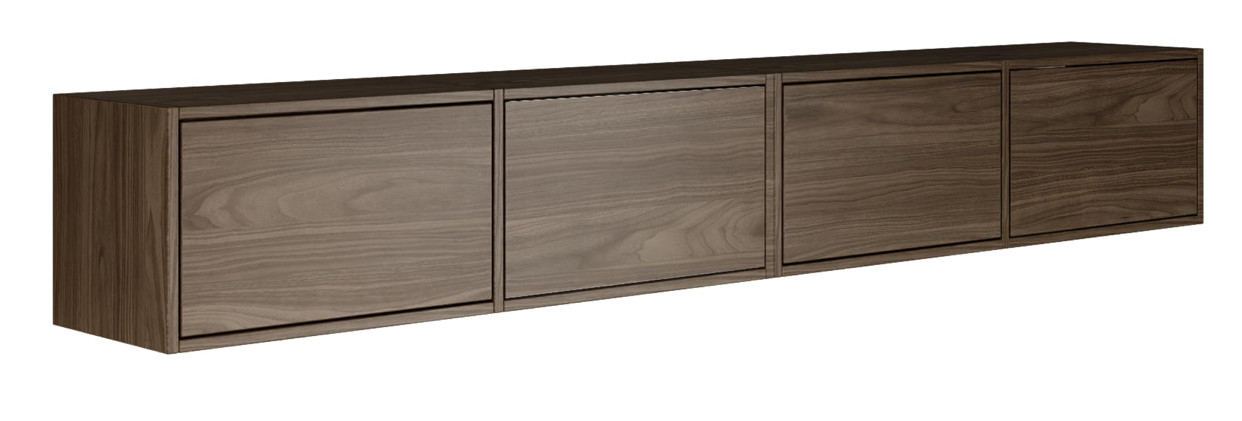 Selsey Mobile Porta TV Sospeso Noce Wisconsin Stile Minimalista e Funzionale 200 cm / 2 Moduli da 100 cm Quattro Ante a Ribalta Pannelli di Truciolato Laminato 16 mm Sistema Push-to-Open Elegante