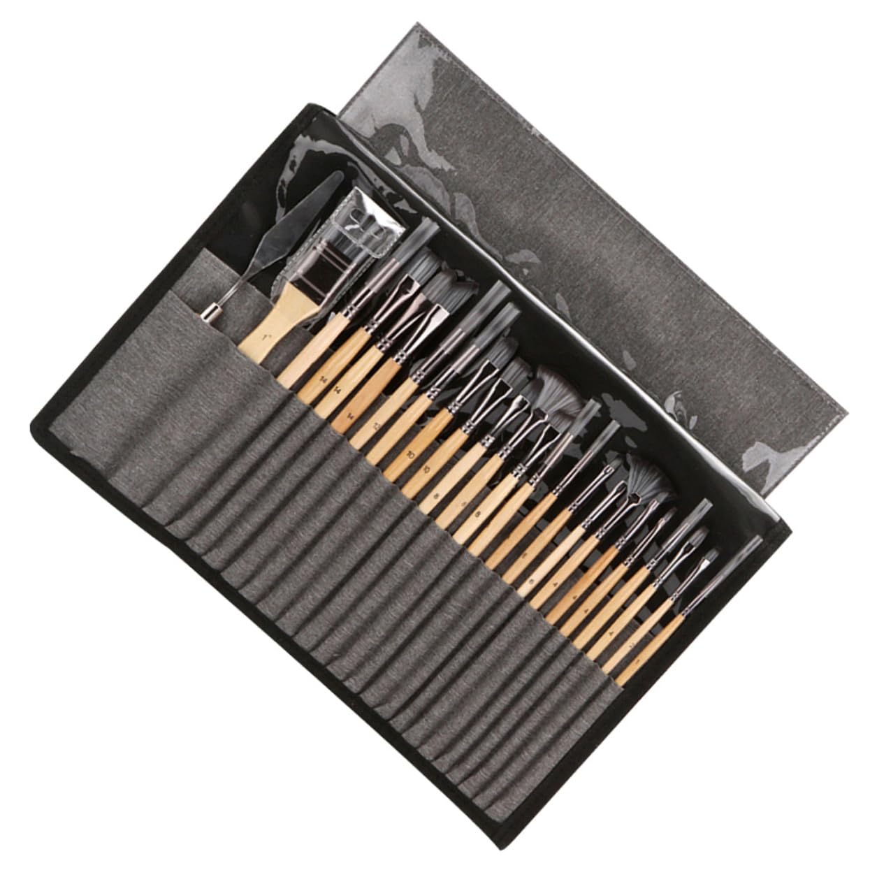NUOBESTY 24stücke Künstler-Pinsel-Set Mit Aquarellpinsel Und Kunstpinsel Für Wasserfarbe Und Malerei Inklusive Malpinsel-Set Und Pinsel-Set Für Acrylmalerei Und Wandmalerei Kompaktes Malpin