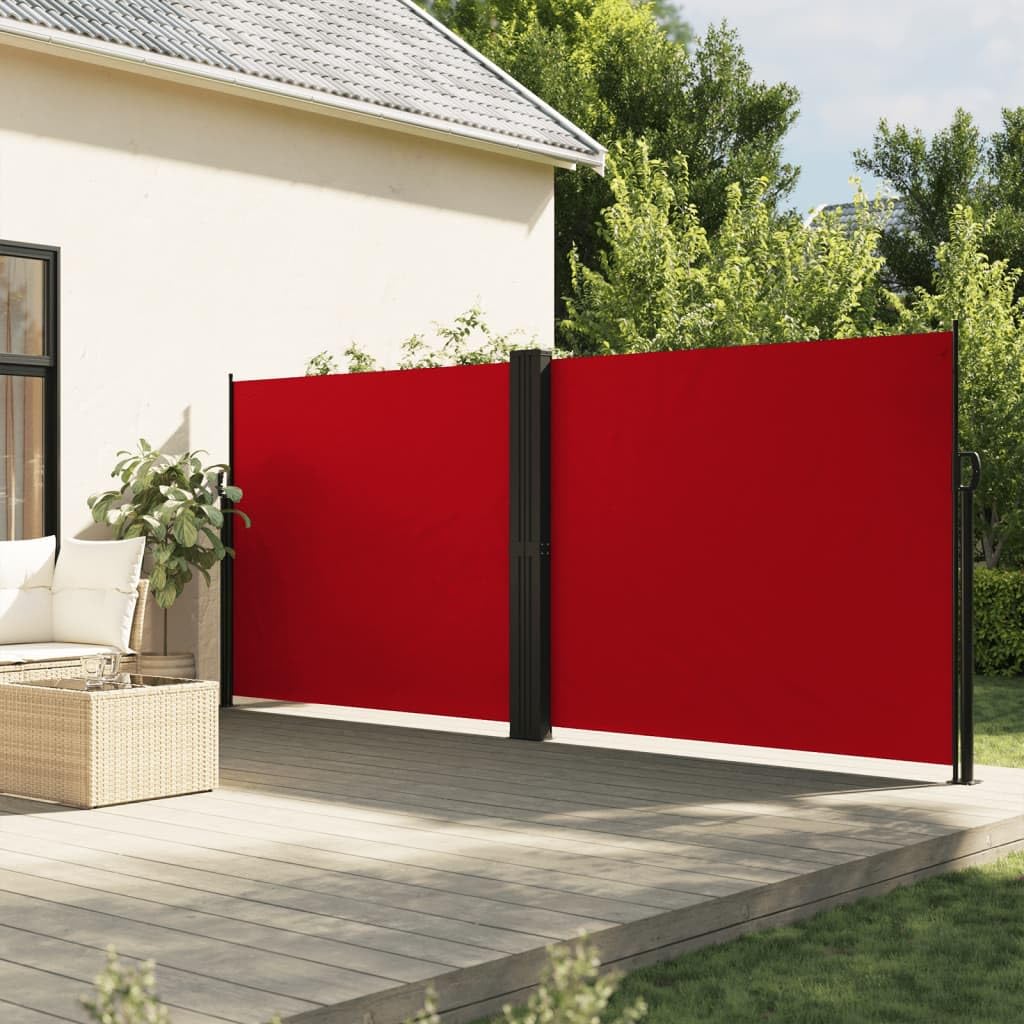 Toldo lateral extensible rojo 160 x 1000 cm