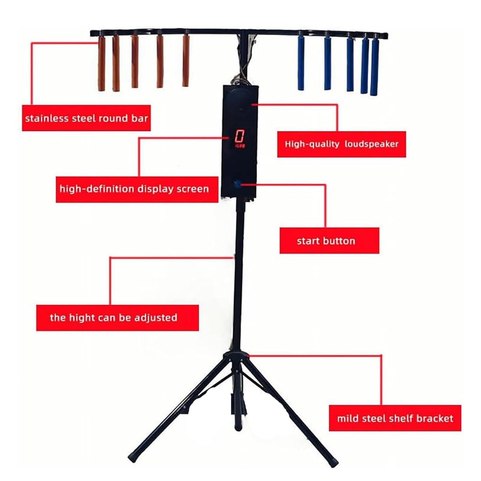Gra Ćwicząca Koordynację Wzrokowo-Ruchową, Automat Do Gry Catch Stick, Gra Zręcznościowa Reflex Stick Challenge, Regulowany Statyw, Poprawiająca Koncentrację I Reakcję, Na Imprezy