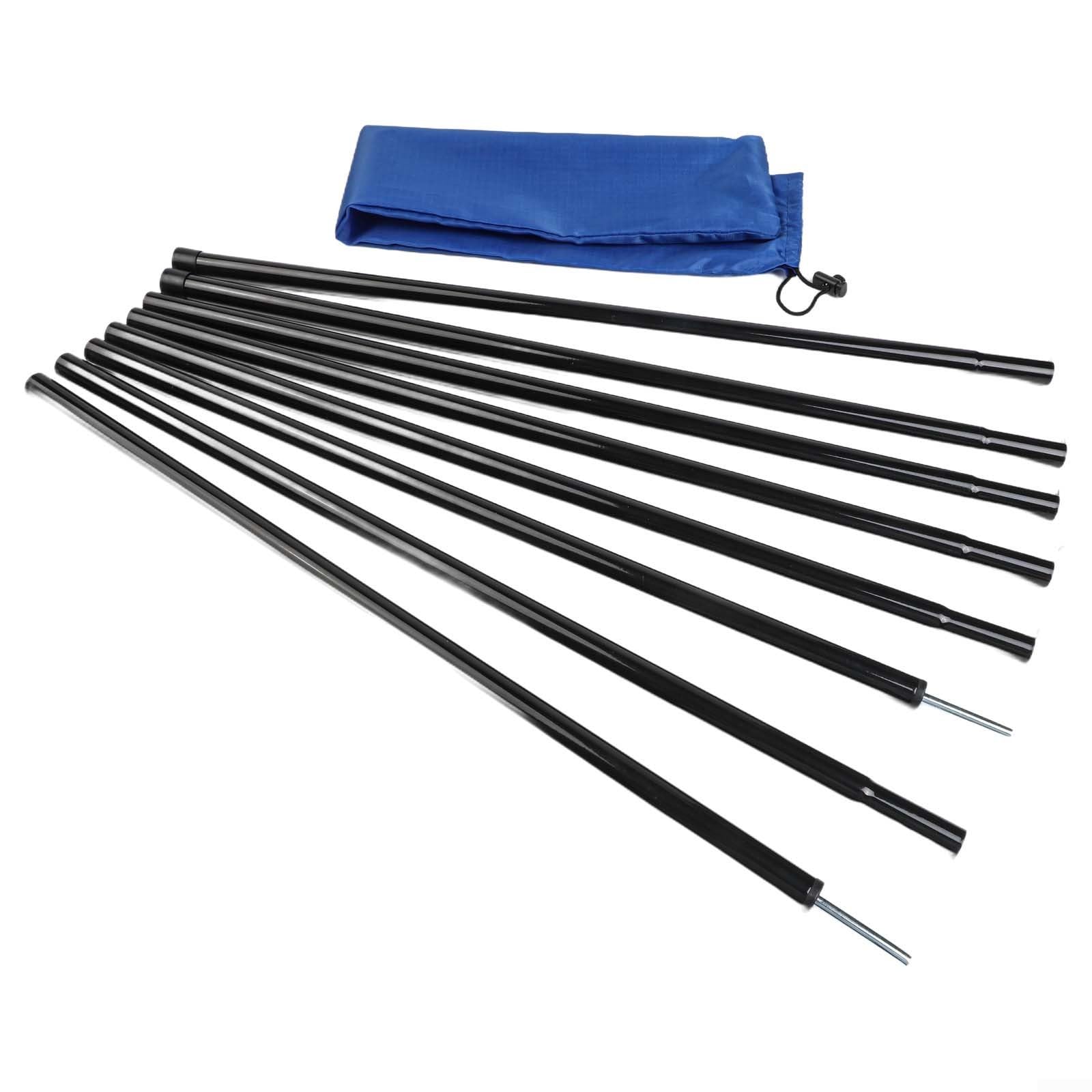 2PCS Outdoor Canopy Poles 2m Adjustable Tent Support Rods Strong Iron Frame for Sun Shelter Gazebo Replacement Parts(Black)