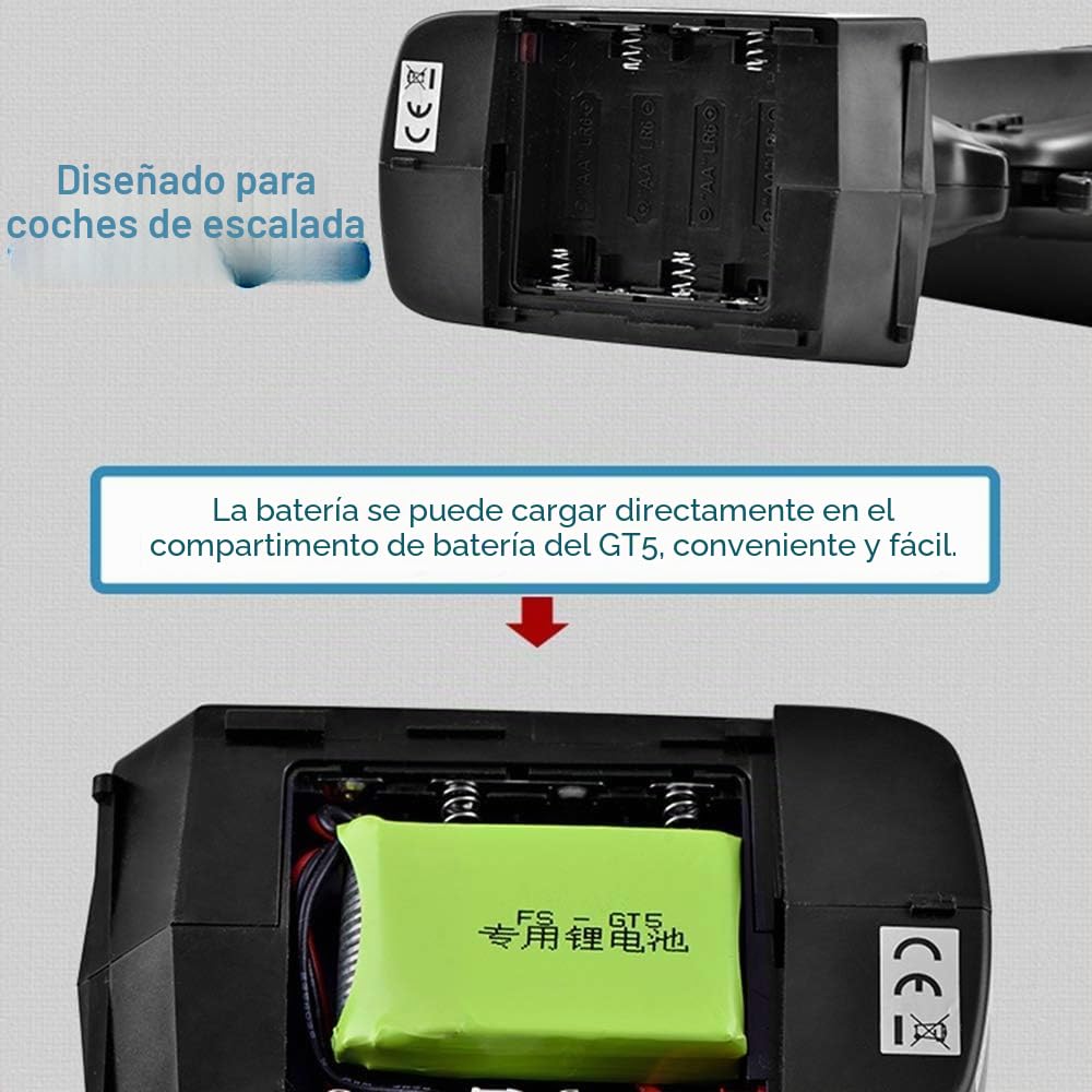 Paquete de 2 baterías Lipo de 7,4 V 1500 mAh RC, baterías recargables JST con cargador USB, adecuado para transmisor Flysky FS-GT5 FS-G7P