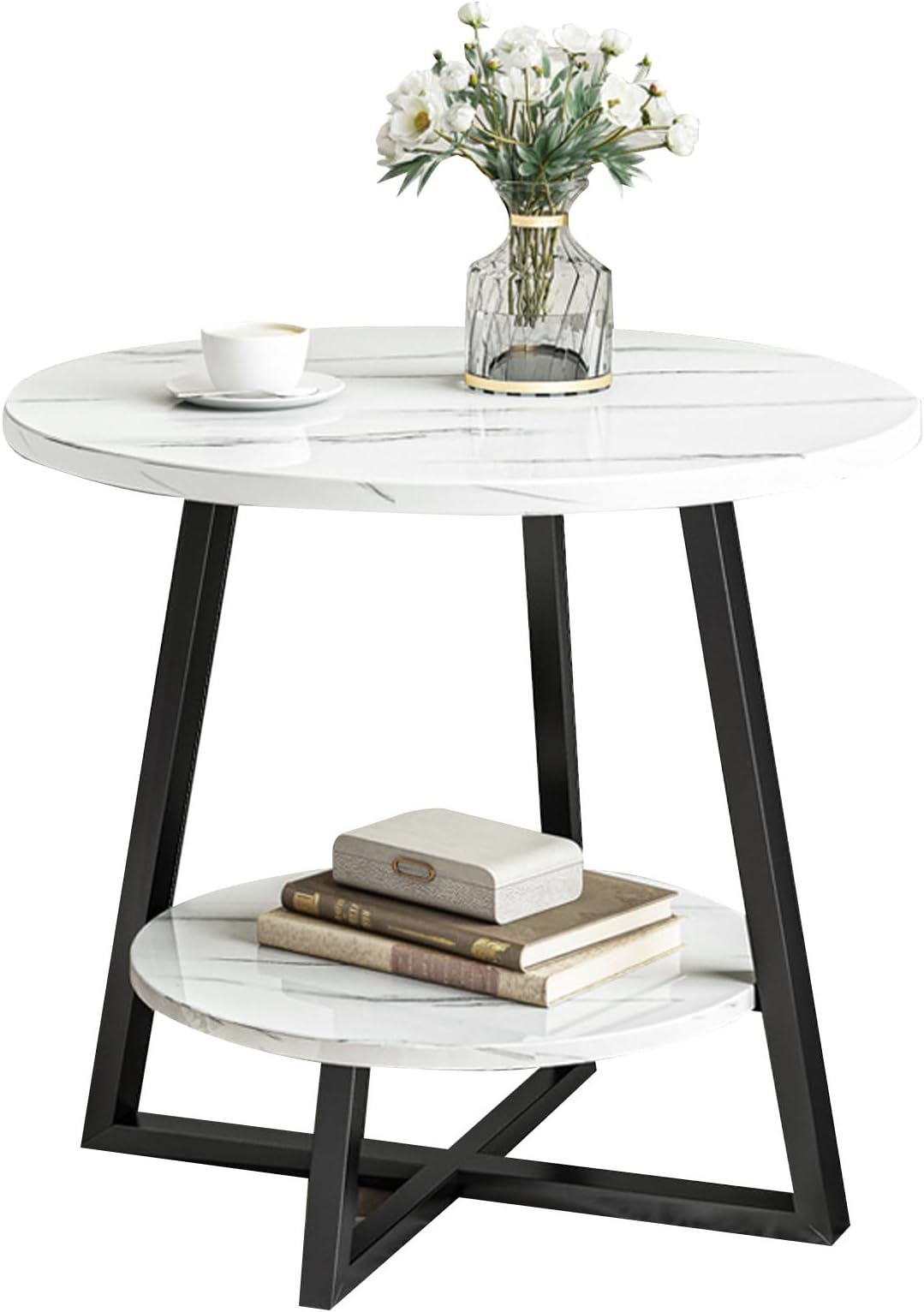 DAYONG Side Table, Sofa Side Table End Table, Space-Saving Nightstand Bedside Table for Living Room, Bedroom (style 4)
