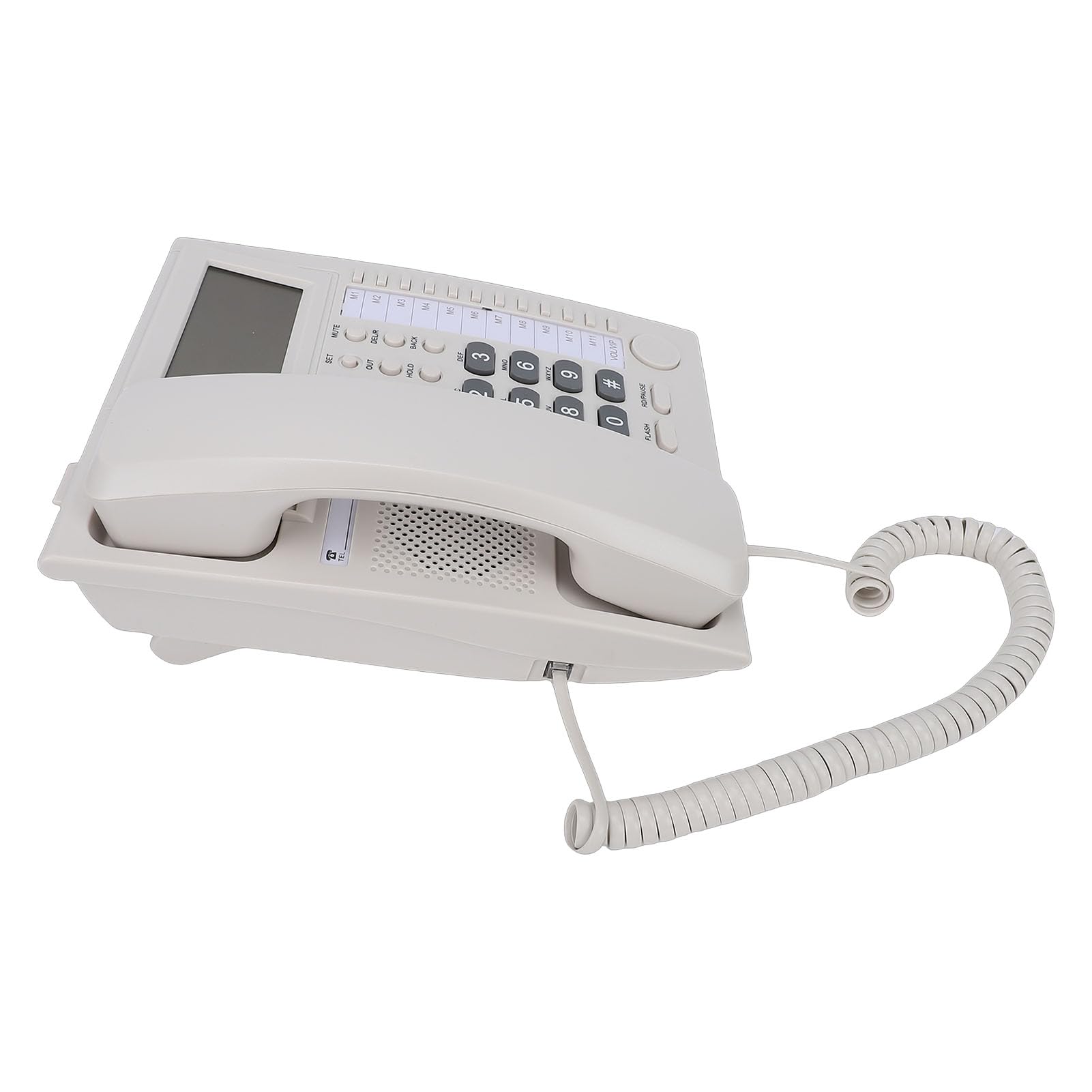 Generic Telefono Fisso Big Key Blocco Chiamate Avanzato Vivavoce per Famiglia e Ufficio Beige