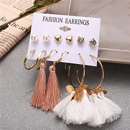 Stylish Tassel Studs Earrings - Multicolour