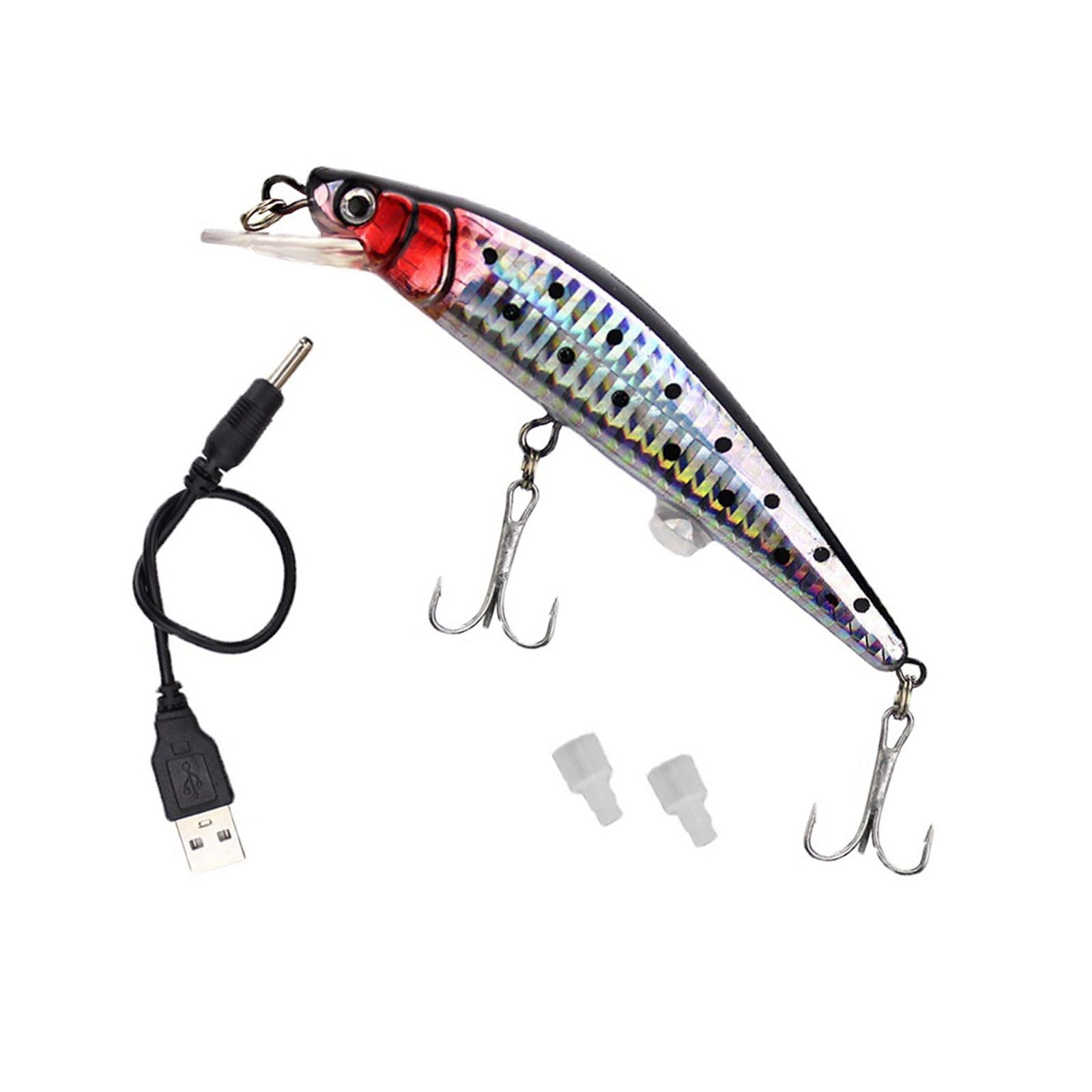 Morain Rechargeable Fishing Lures Electric Fishing Baits Twitching Lures Electric Wobblers LED Light Fishing Lures