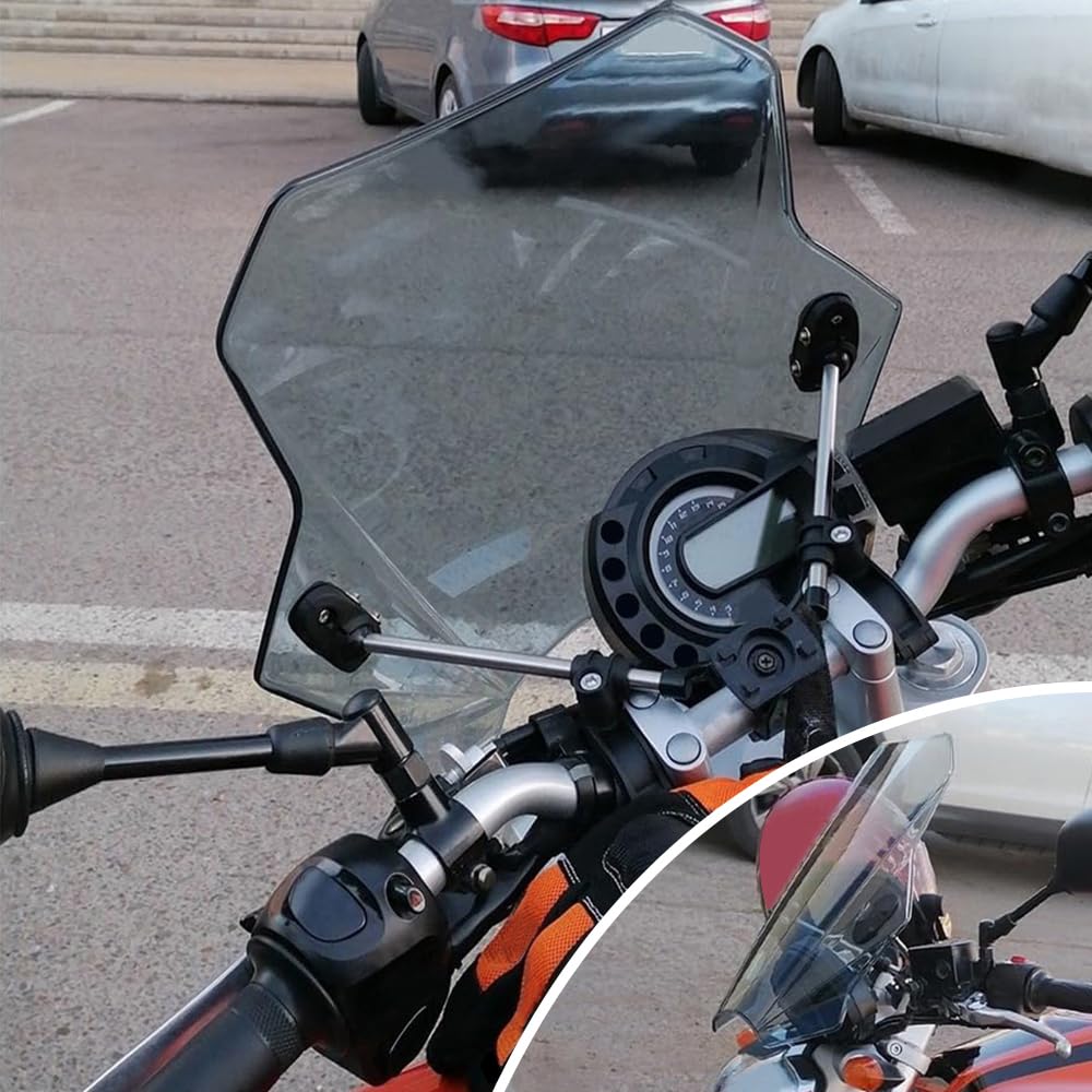 Parabrisas Moto para BMW R900RT R1200R R1200RT R1200RT R1200ST R Nine T, Ajustable Deflector de Parabrisas para Moto 22-28mm Montaje en Manillar Deflectores Viento Moto