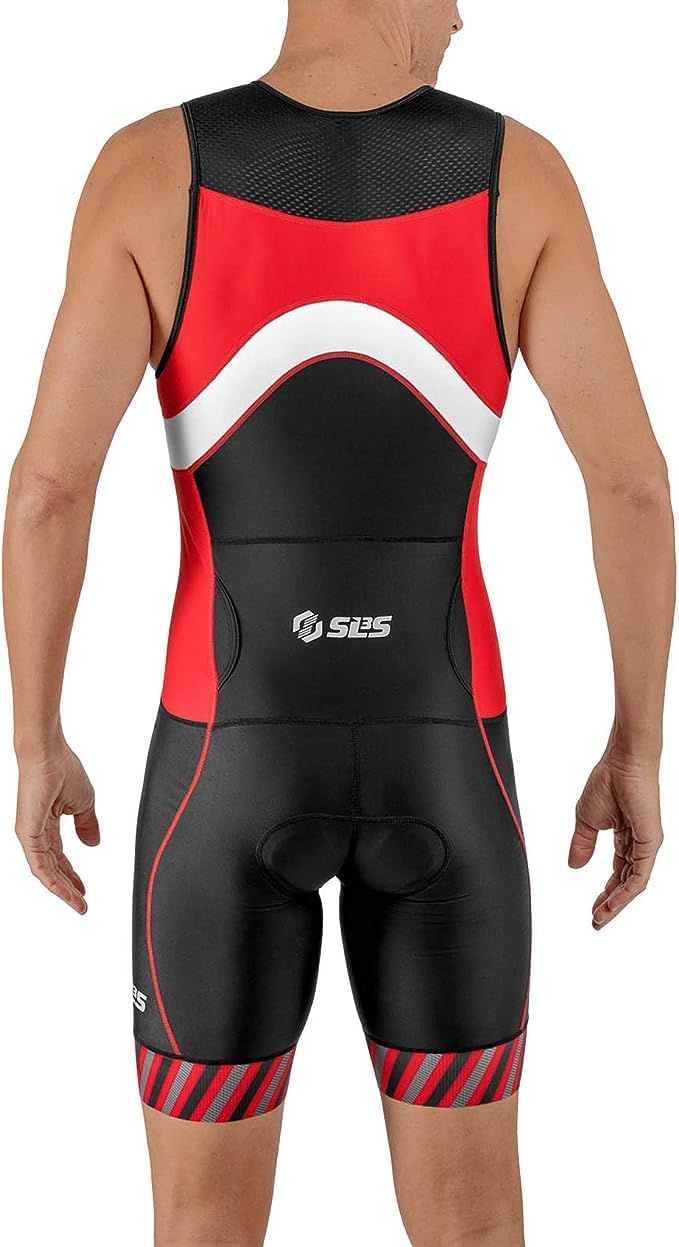 SLS3 Triathlon Suits Mens - Premium Trisuit Triathlon Men - Sleeveless, Quick Drying Tri Kit with Large Back Pocket
