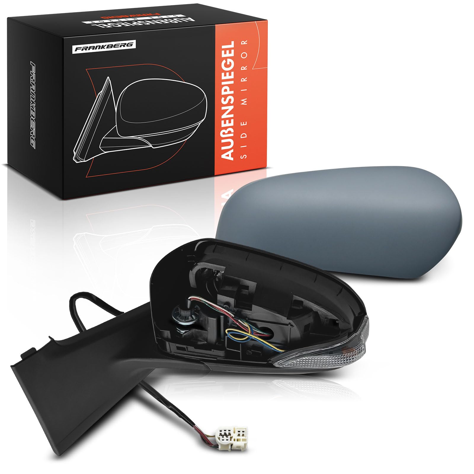 Frankberg Specchietto retrovisore esterno elettrico sinistro 7 Poli | &-Riscaldato, &-Luce lampeggiante; 879400D590; Compatibile con: Yaris P13