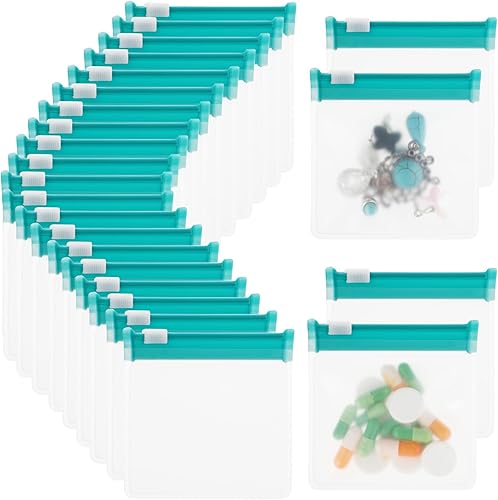 24 bolsas para pastillas con cremallera, organizador de medicamentos con cierre deslizante, bolsas autoadhesivas para viajes, bolsas pequeñas para
