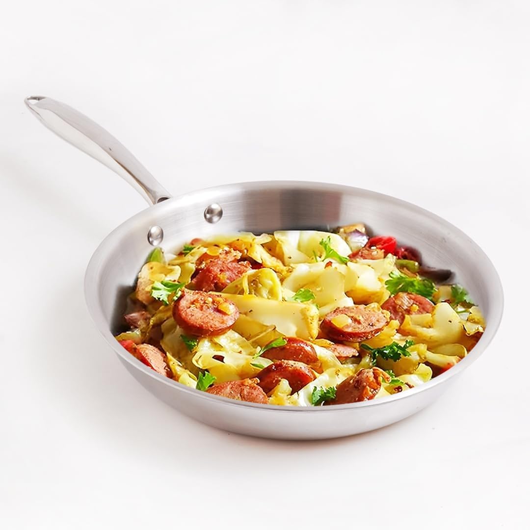 See full amazon price history chart for The Indus Valley Triply Stainless Steel Fry Pan | Small, 22cm/8.7 inch, 1.5Ltr, 0.9kg | Induction Friendly | Nonstick 3-Layer Body, 100% Pure & Toxin-Free, No Chemical Coating The Indus Valley Triply Stainless Steel Fry Pan | Small, 22cm/8.7 inch, 1.5Ltr, 0.9kg | Induction Friendly | Nonstick 3-Layer Body, 100% Pure & Toxin-Free, No Chemical Coating (B09PHFMZJ6) Amazon Price History, Amazon Price Tracker
