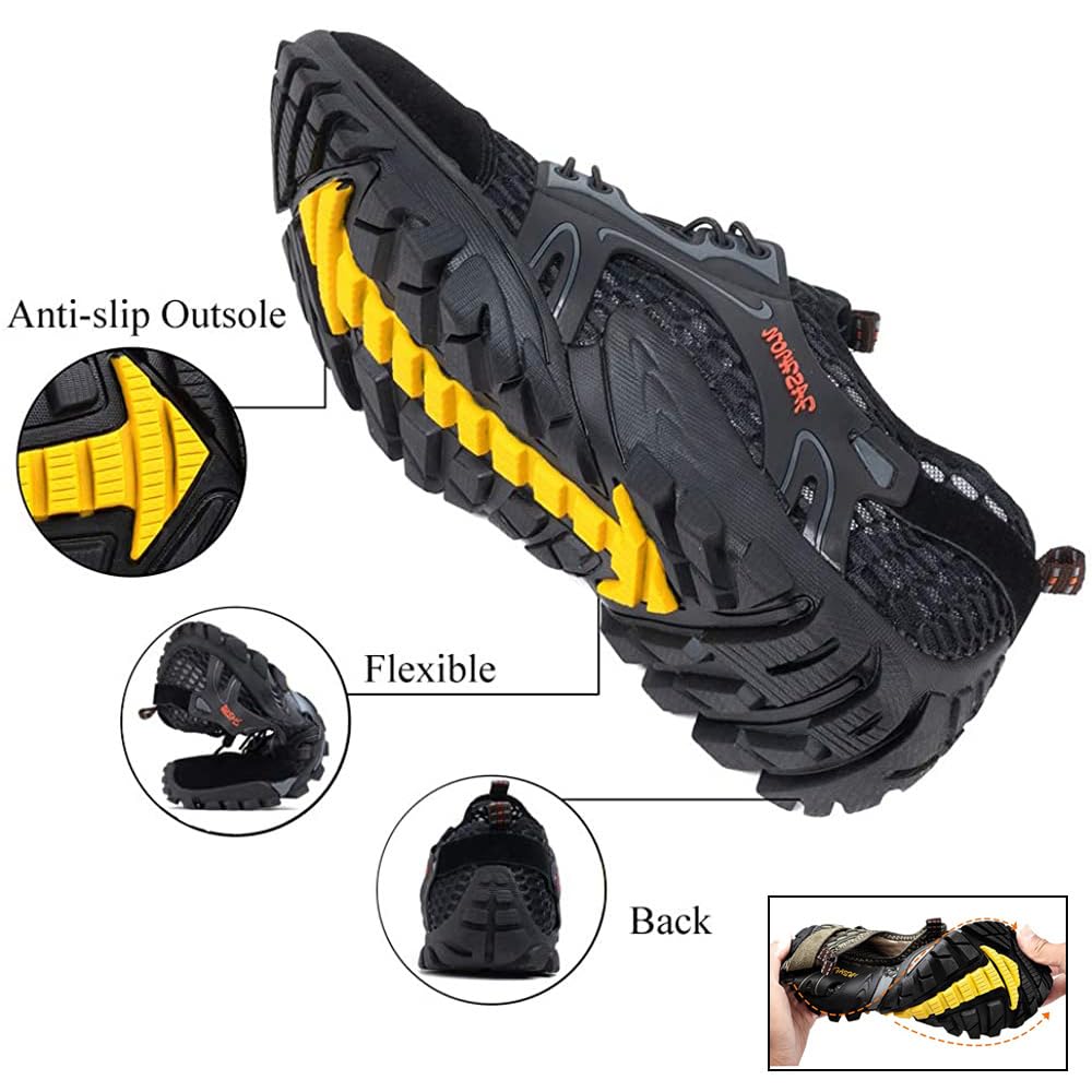 Scarpe da Trekking Arrampicata Uomo Sandali Sportivi Estivi Mesh Pescatore All'aperto Acqua Sandali da Mare Escursionismo Traspiranti e Leggero Asciugatura Rapida