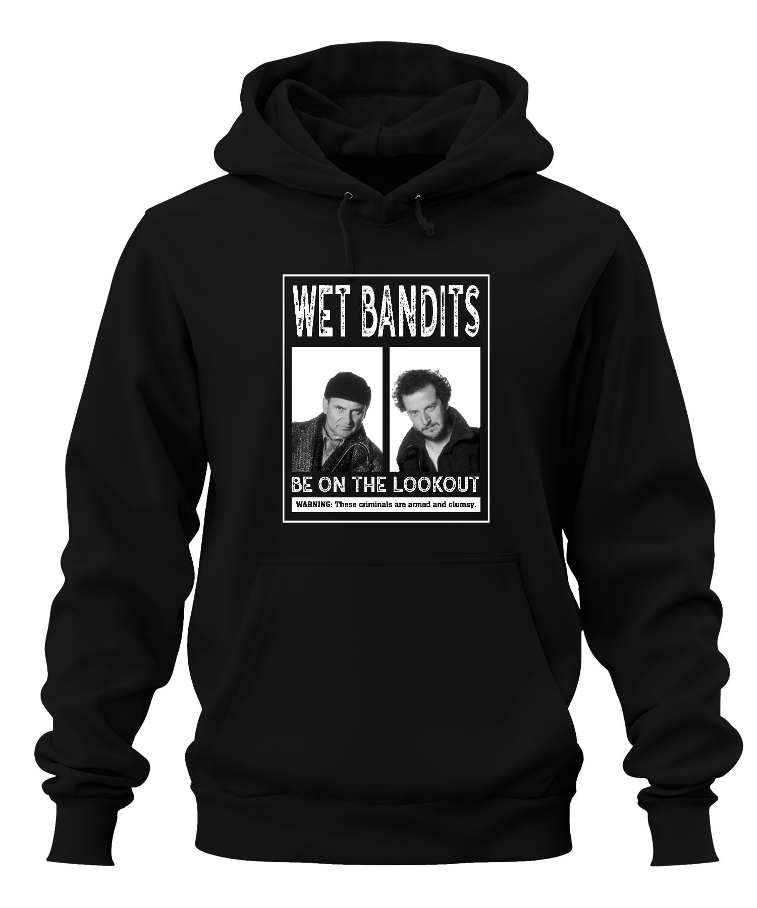 Printera Unisex Black Wet Bandits Harry Marv Mugshot - Kevin Home Alone Wet Bandits Ugly Christmas Sweater Christmas Hoodie Hoodie, L