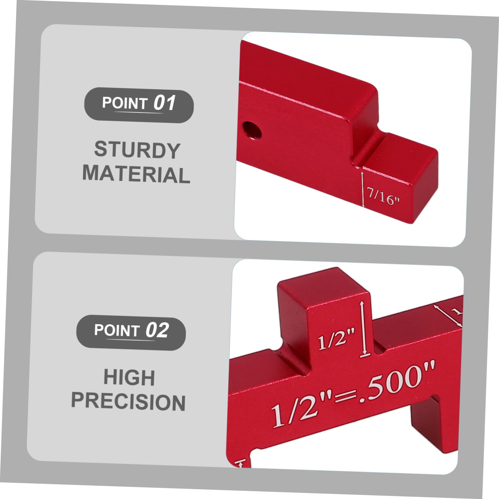 SHINEOFI 7piezas Bloque Patrón Rojo Para Carpintería De Calibre De Altura Ajustable Herramientas De Medición Barras De Aluminio Para Mesas De Fresadora y Proyectos De Bricolaje