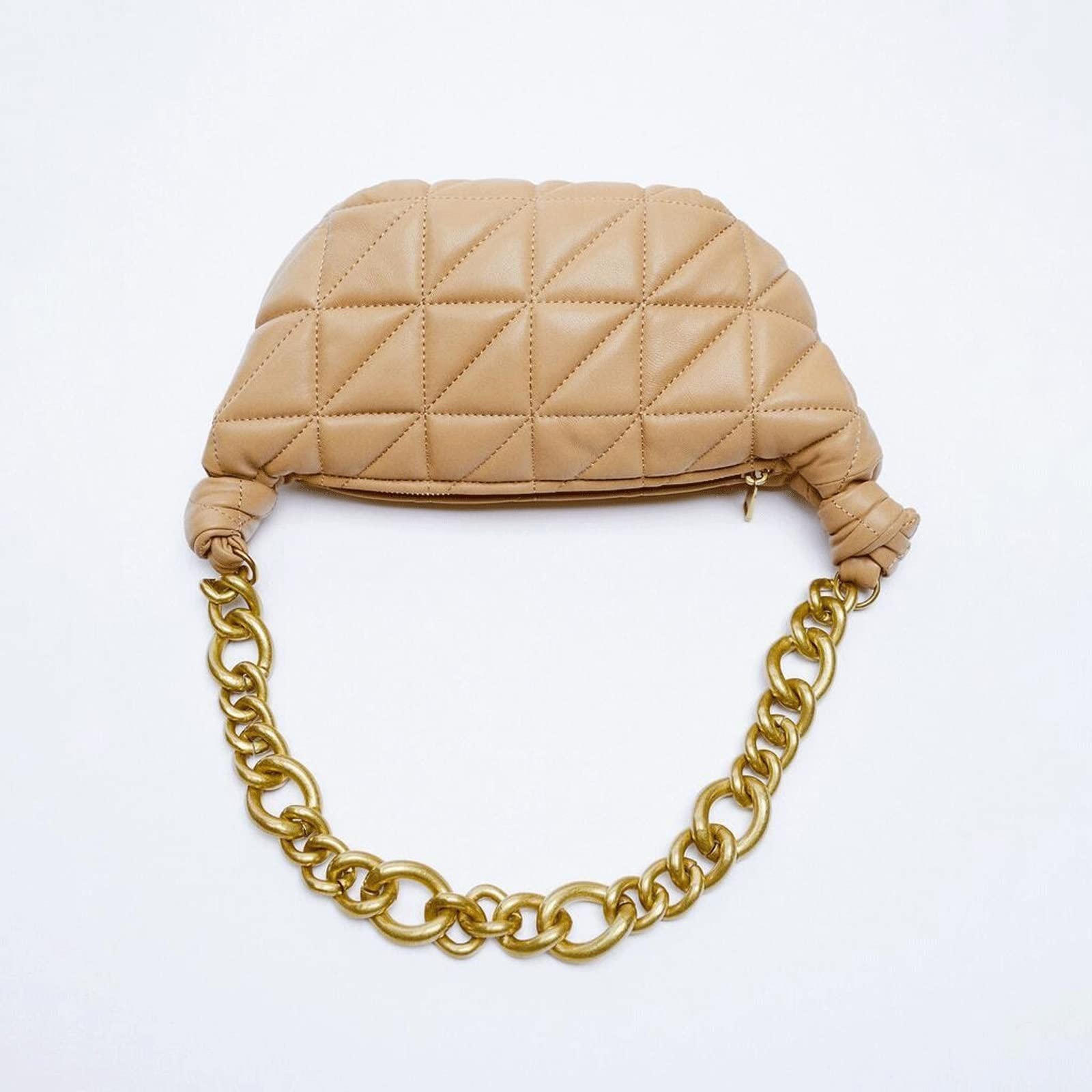 DieffematicDJB Bolso Mujer Bolsa de axila de Lingge, Bolsa de Cadena Gruesa Retro Salvaje, Bolso de Hilo Bordado de Color de Caramelo, Bolsa de Hembra Simple (Color : Orange)