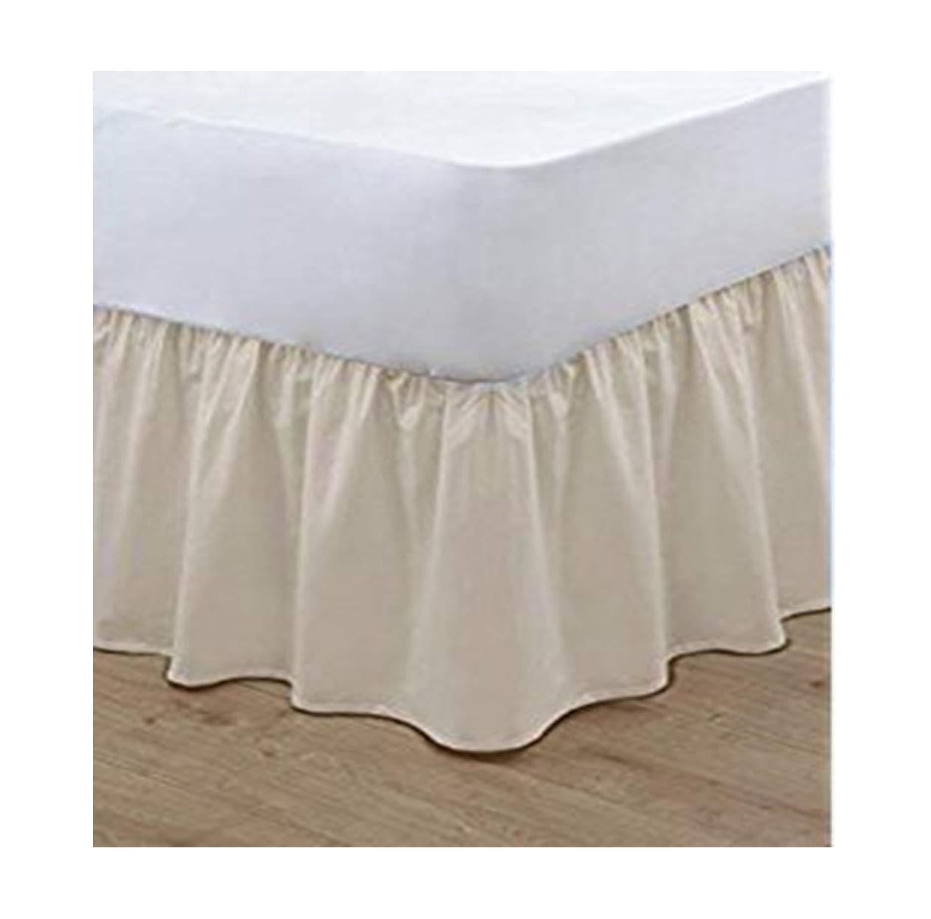 T&A Traders® Polycotton Plain Dyed Under Mattress Platform Base Valance Sheet Double Size Cream Frill Length16 (40cm)