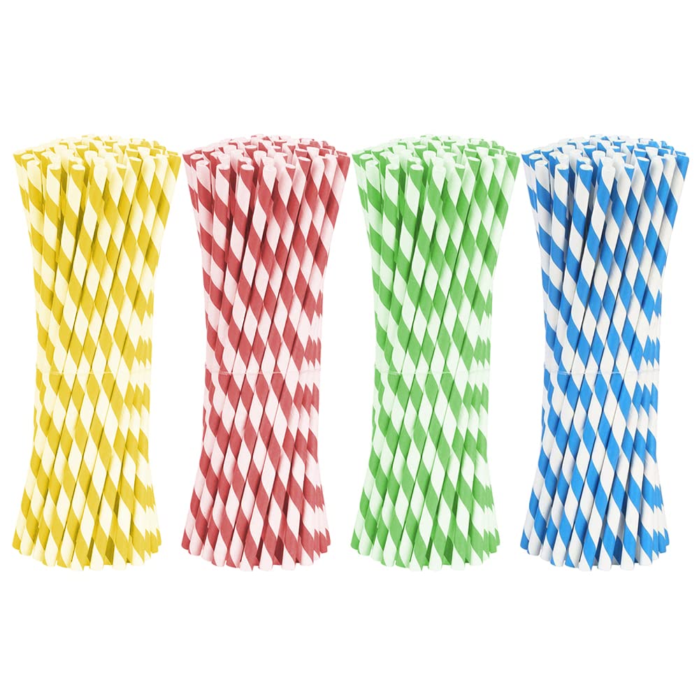 Cannucce Di Carta Colorate Biodegradabili - Pack Da 100, Per Cocktail, Succhi E Feste, Eco-Friendly - Foto 8