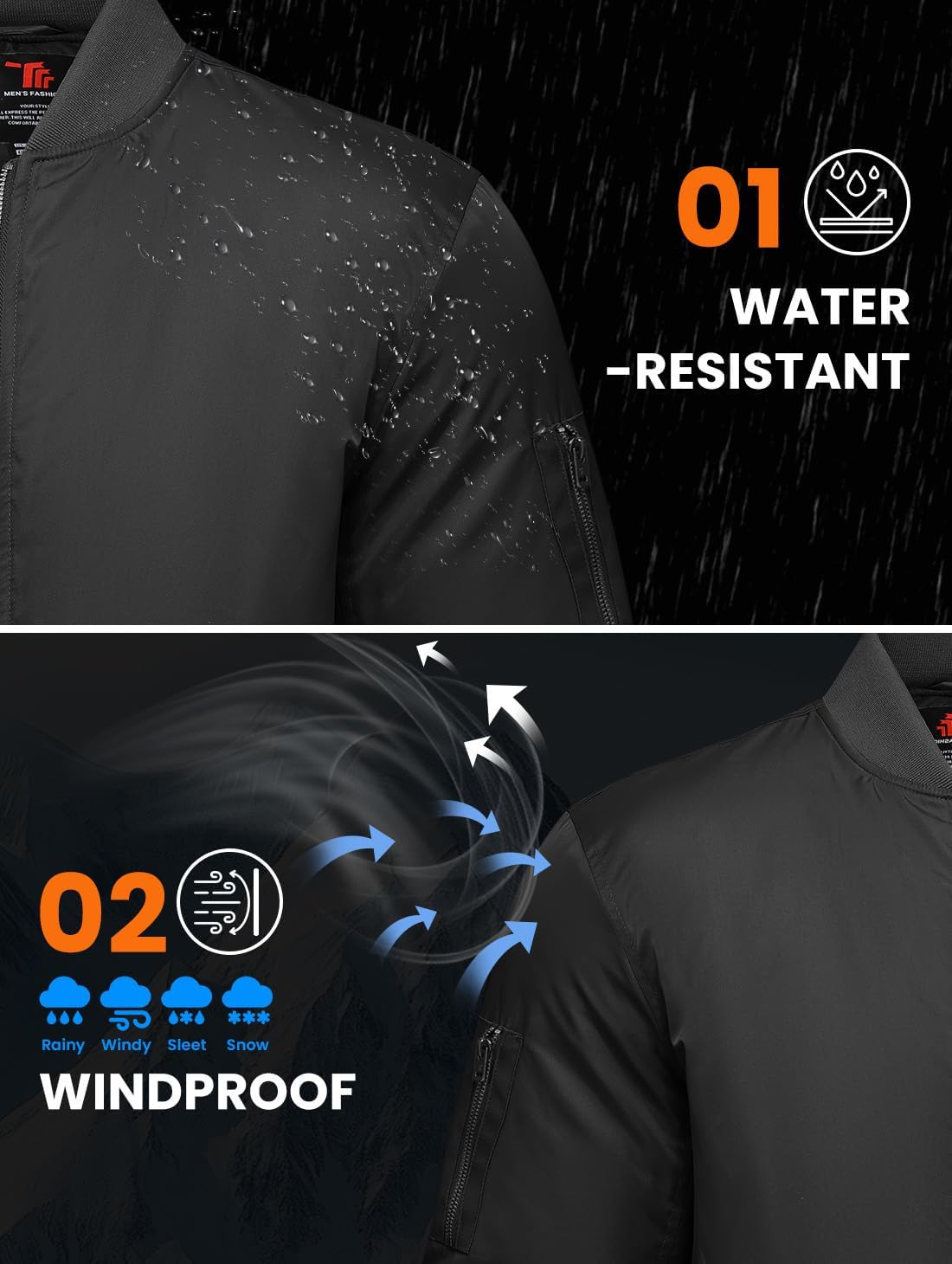 Gopune Men's Bomber Jacket Casual Fall Winter Warm Jacket Full Zip Padded Coats Outwear - Image 4