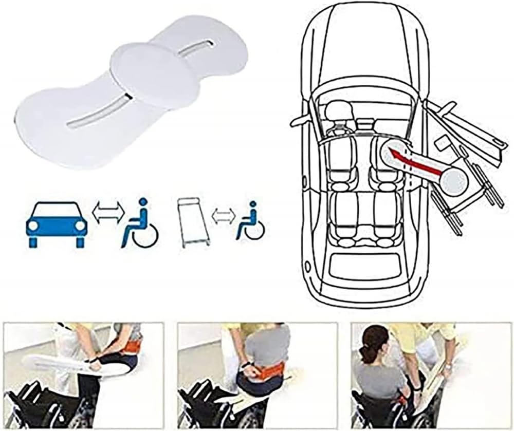 Tabla de transferencia, dispositivo de asistencia deslizante para pacientes para transferir tablas de silla de ruedas a cama, inodoro, bañera, coche, tablero deslizante con asa