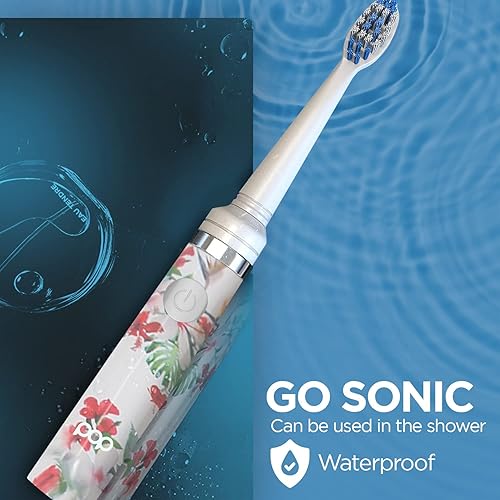 Miniatura 5 de Cepillo de dientes eléctrico Pop Sonic (floral blanco) Cepillos de dientes de viaje con batería AAA Cepillos de dientes eléctricos para niños con