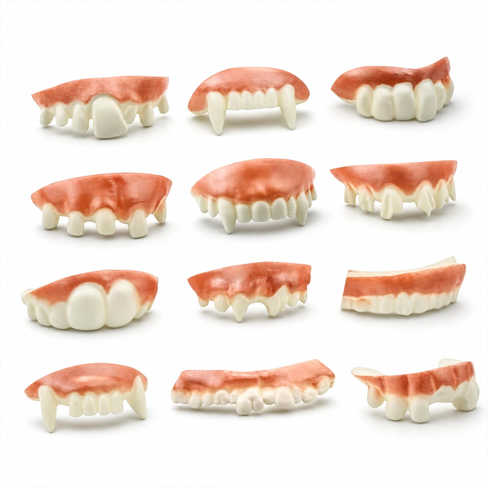 12 Pieces Fake Teeth for Adults, Vampire Fangs, Halloween Party Props