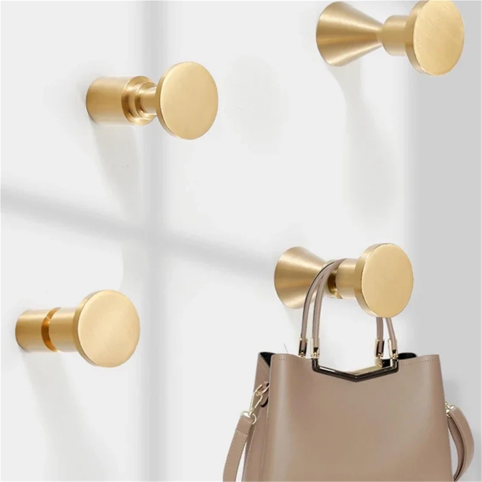 Messing Garderobenhaken Massive Messing goldene Lagerhaken Badezimmer Innen Küche Flur Wand Kleiderhaken Wandbehänge Reihenhaken Hardware(6905-Brass Coat Hook)